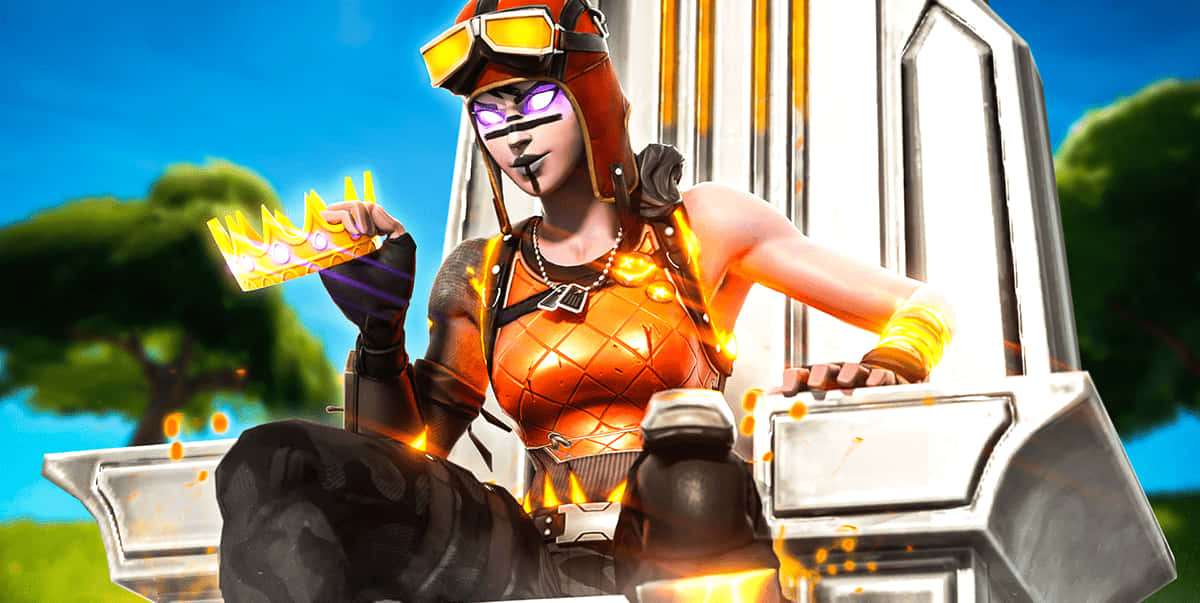 Королева Блейз Fortnite сидить на троні Шпалери