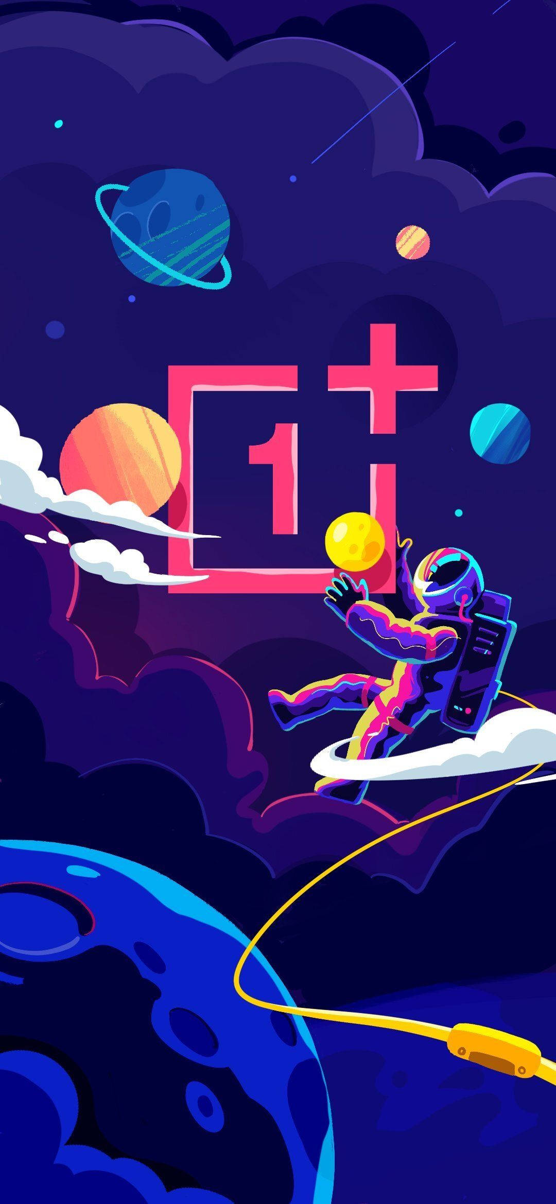 Космос з логотипом OnePlus 9R Шпалери