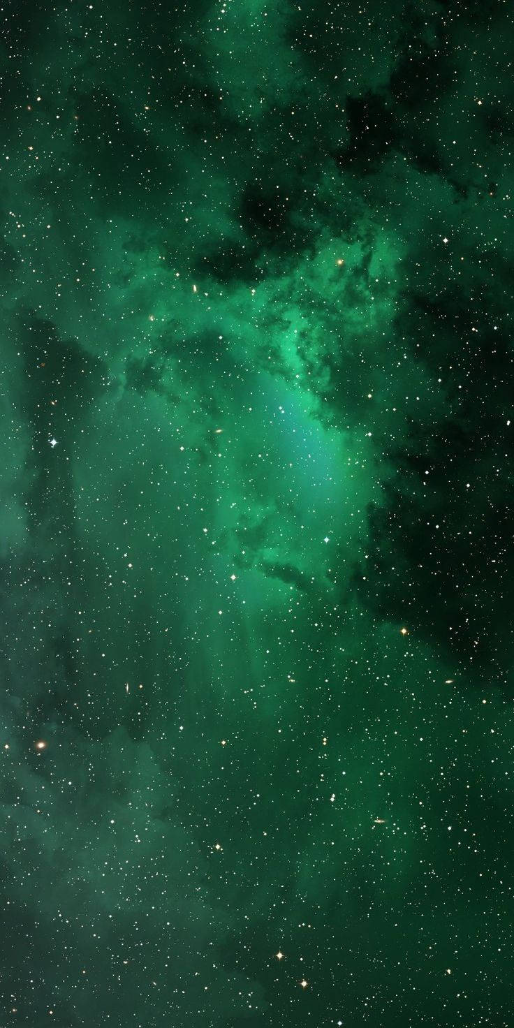 Космос і зірки зелений iPhone Шпалери