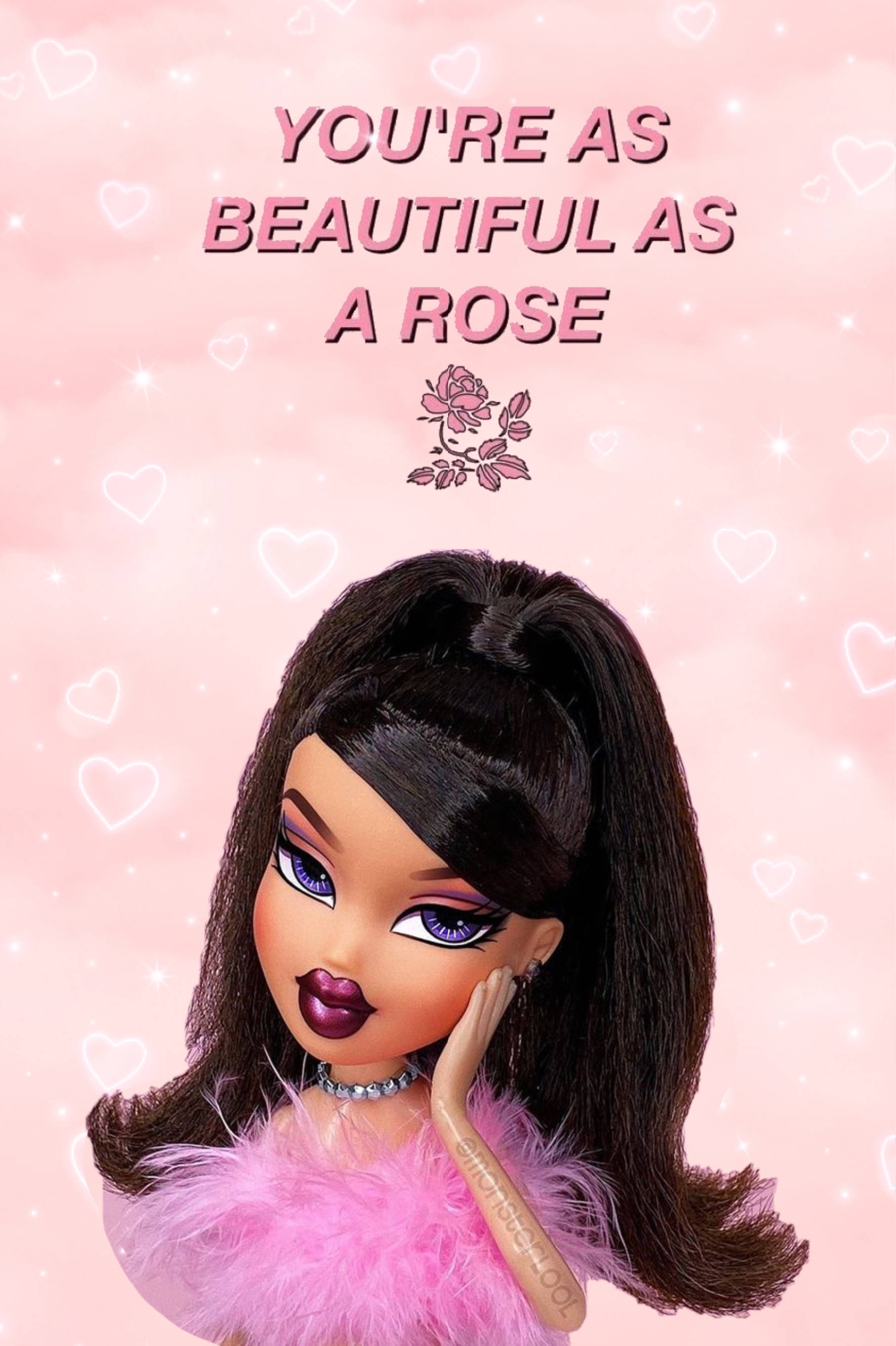 Красива естетична лялька Братц з цитатою Шпалери