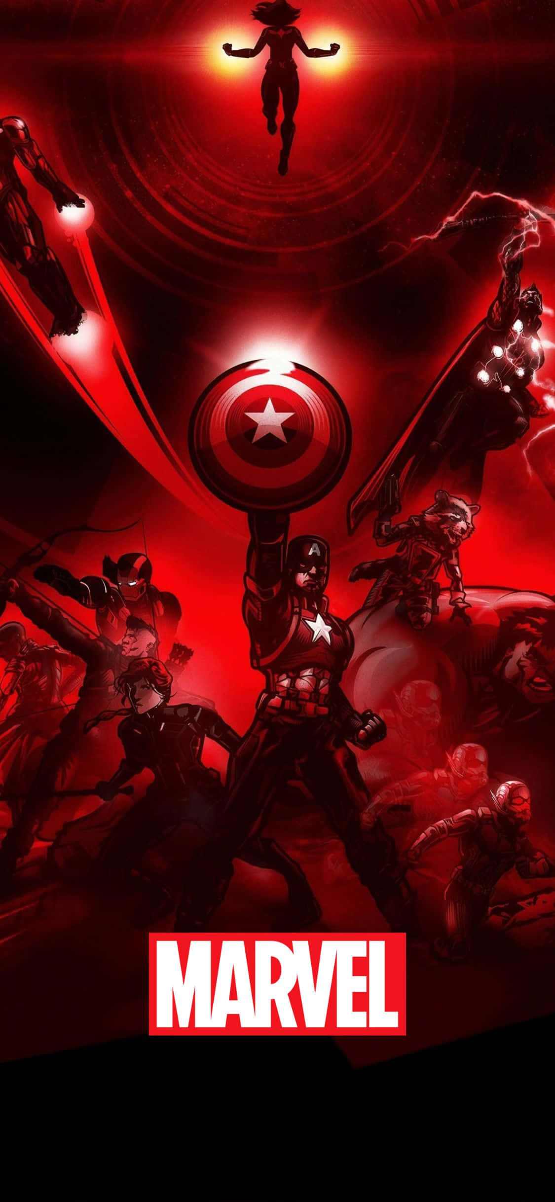 Красный эстетичный Мстители iPhone XS Marvel Фон Шпалери