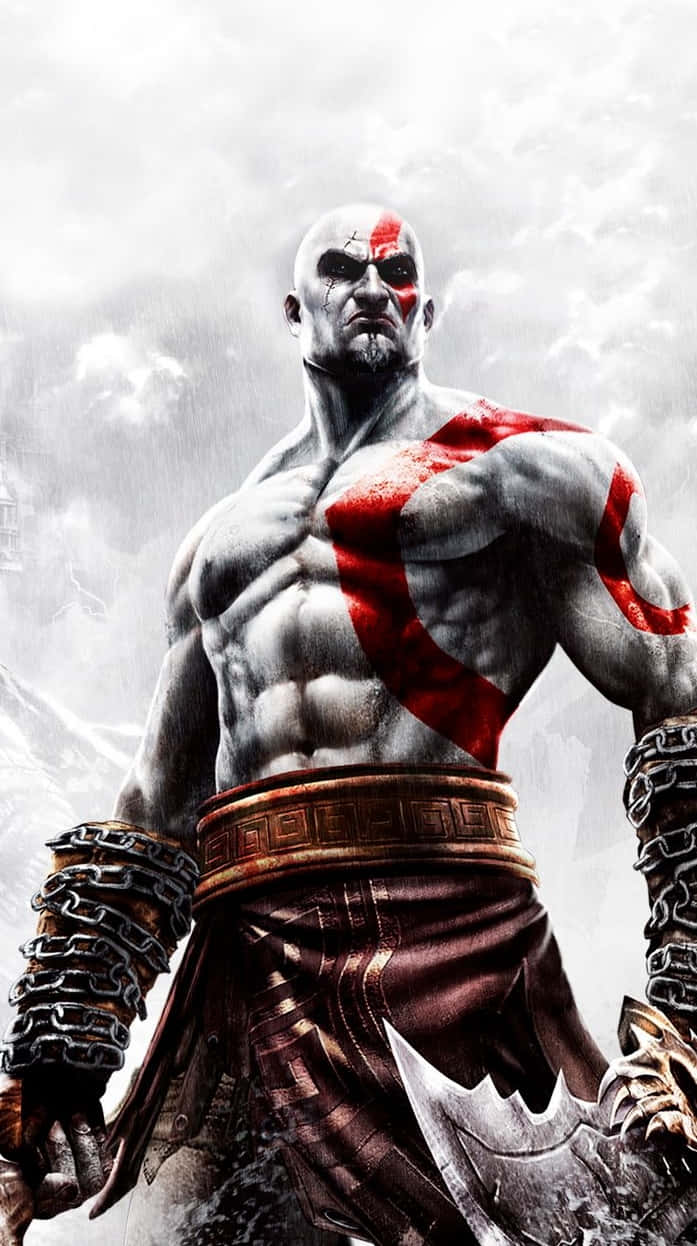 Кратос з God of War III в білій естетиці Шпалери