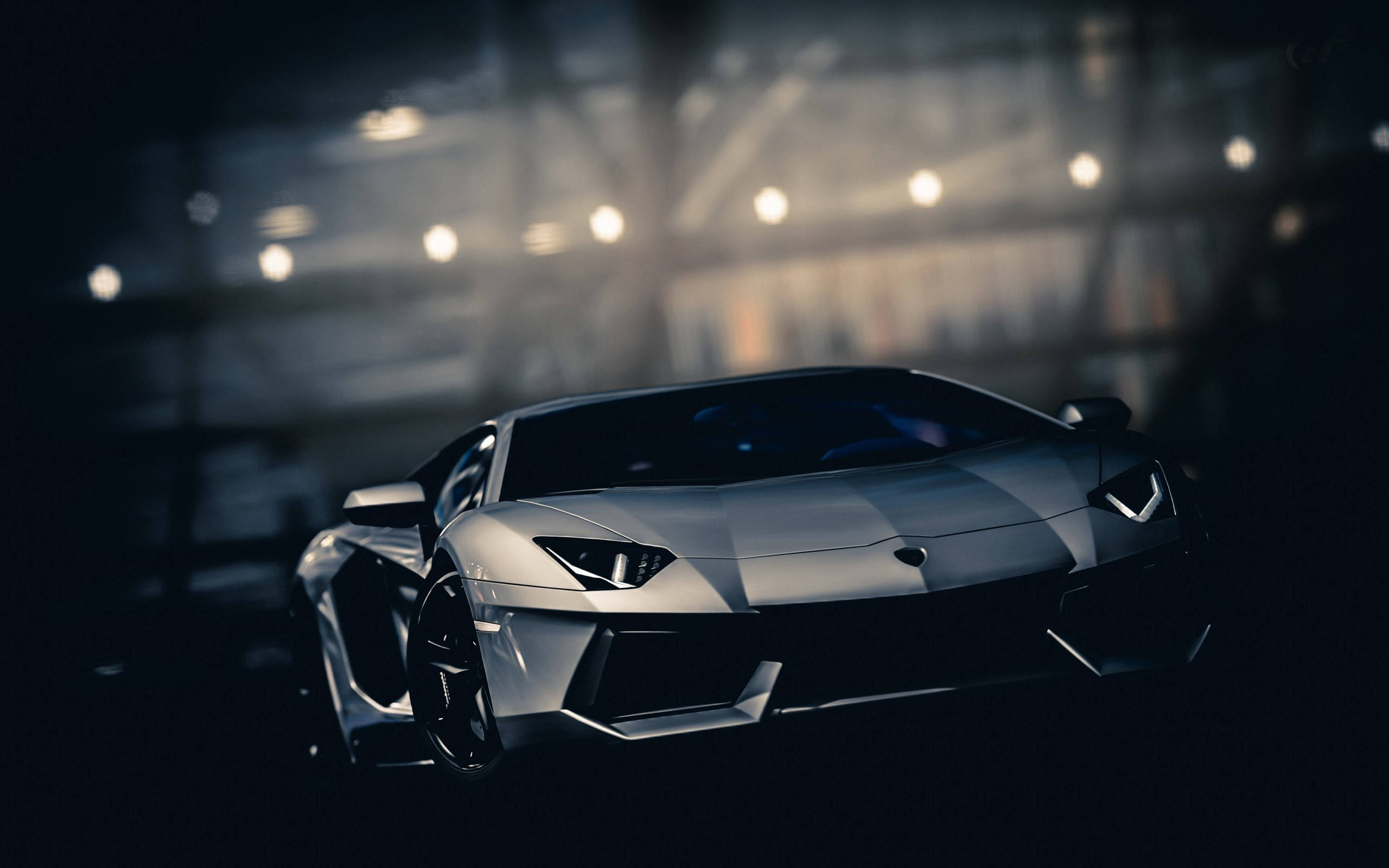 Круте авто сріблястий Lamborghini Шпалери