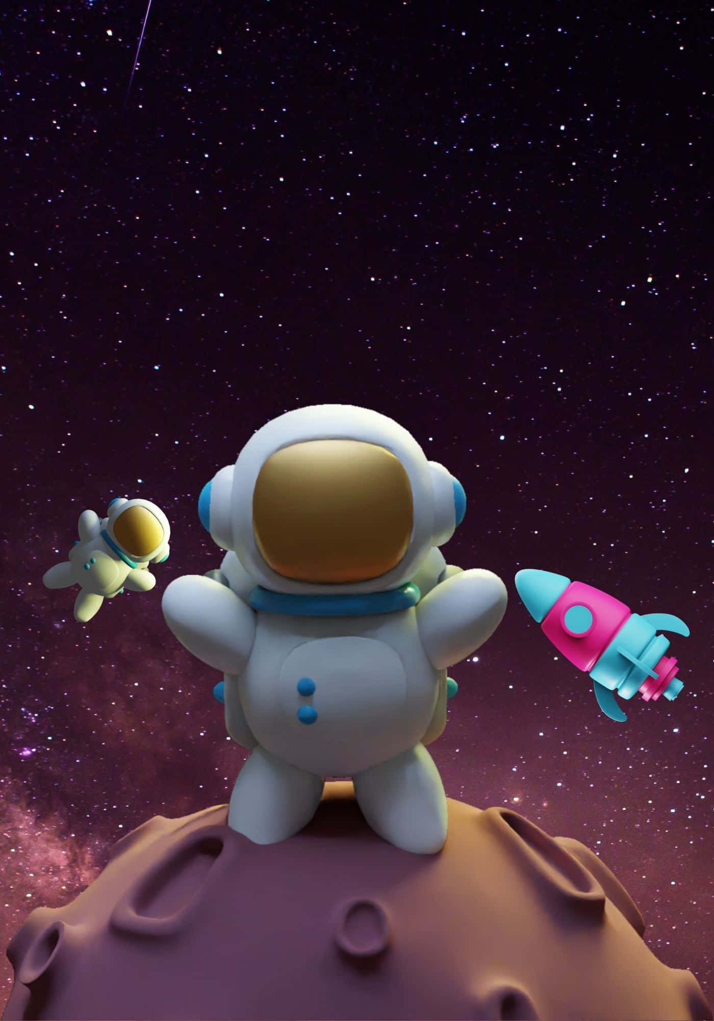 Крутий 3D космонавт у космосі Шпалери