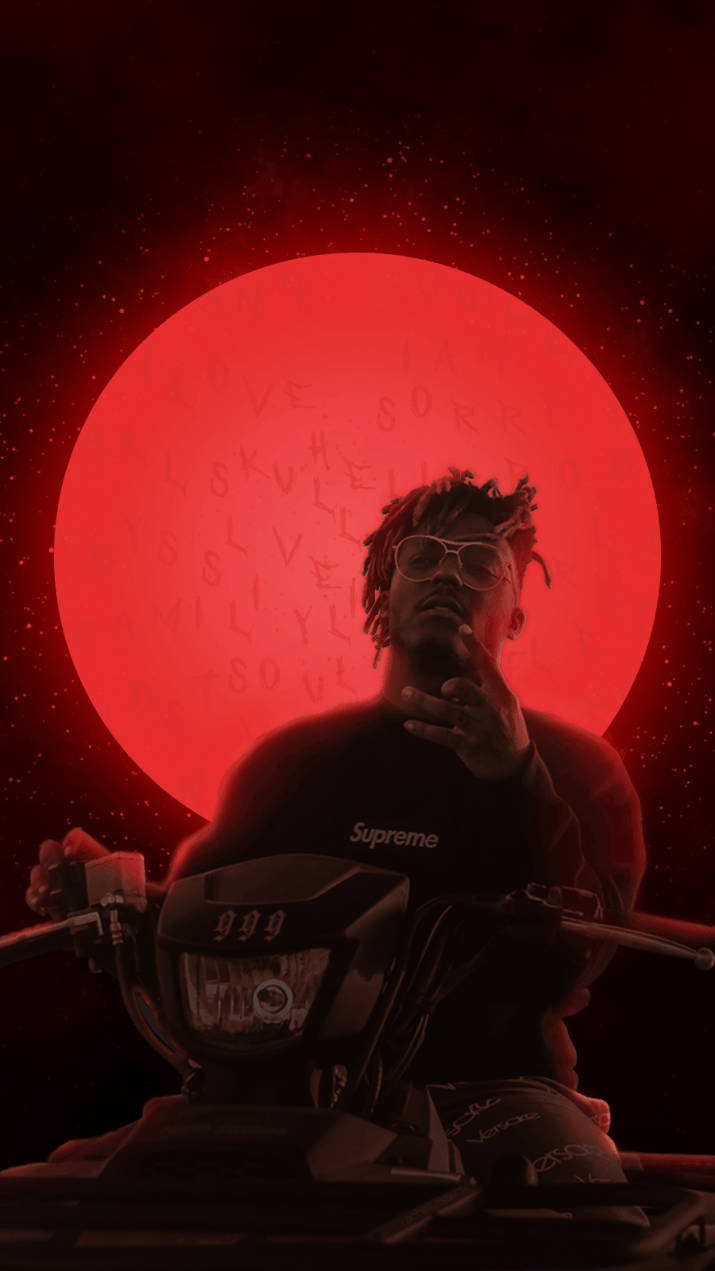 Крутий Juice WRLD на квадроциклі біля місяця Шпалери