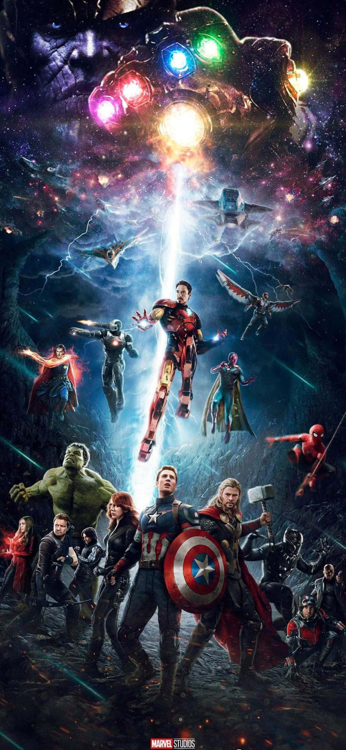 Крутой графический фон Avengers для iPhone XS Marvel Шпалери