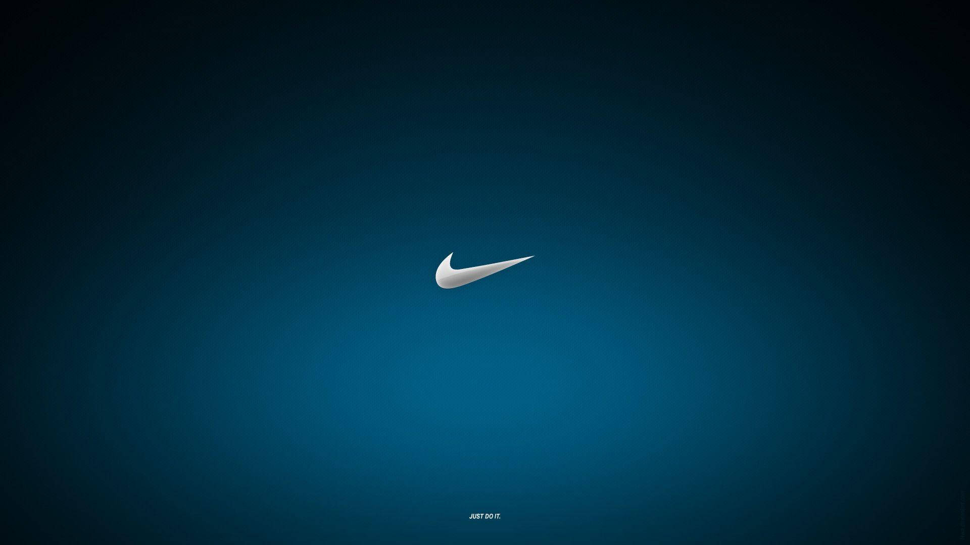 Крутой синий градиентный логотип Nike Шпалери