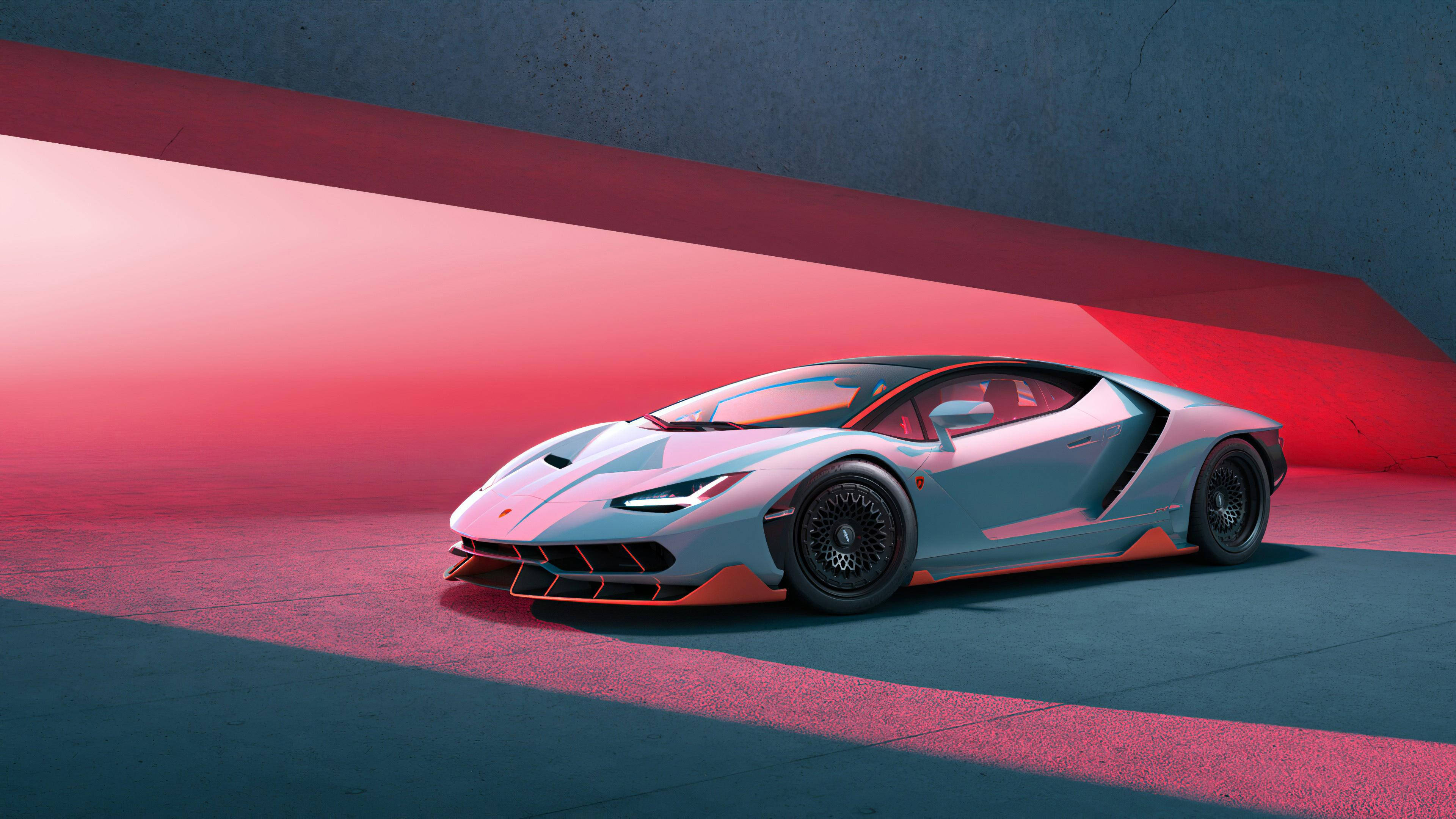Круті автомобілі: Lamborghini під червоним світлом Шпалери