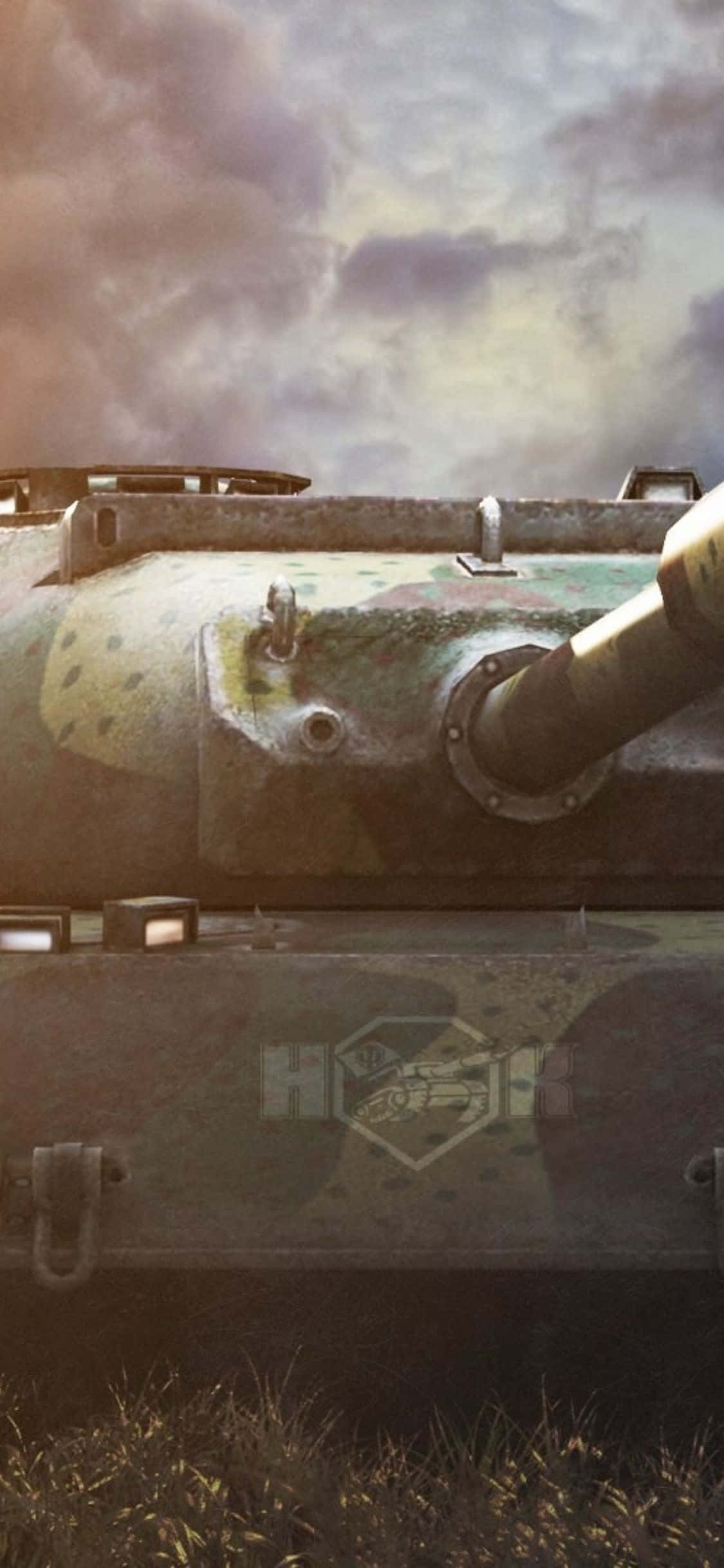 Іконічний пейзаж iPhone Xs перед танком Шпалери