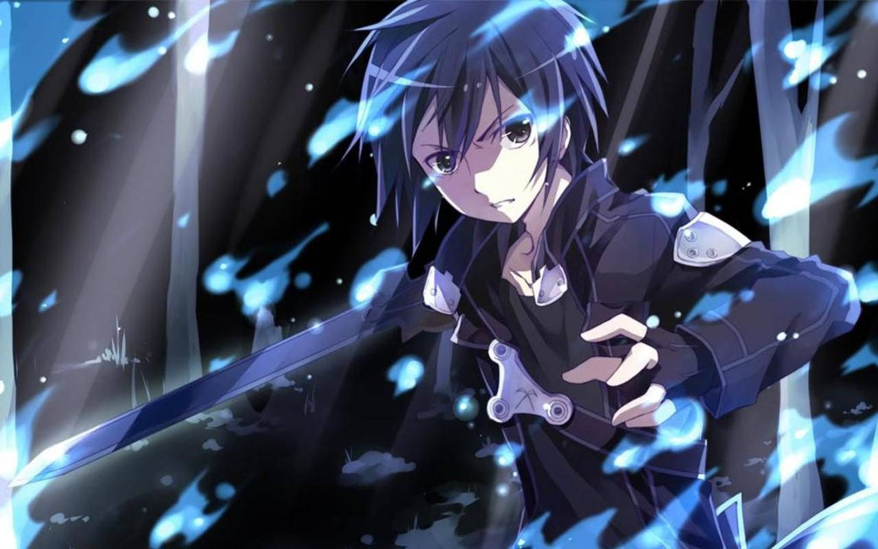 Кіріто, хоробрий аніме-хлопчик із Sword Art Online Шпалери