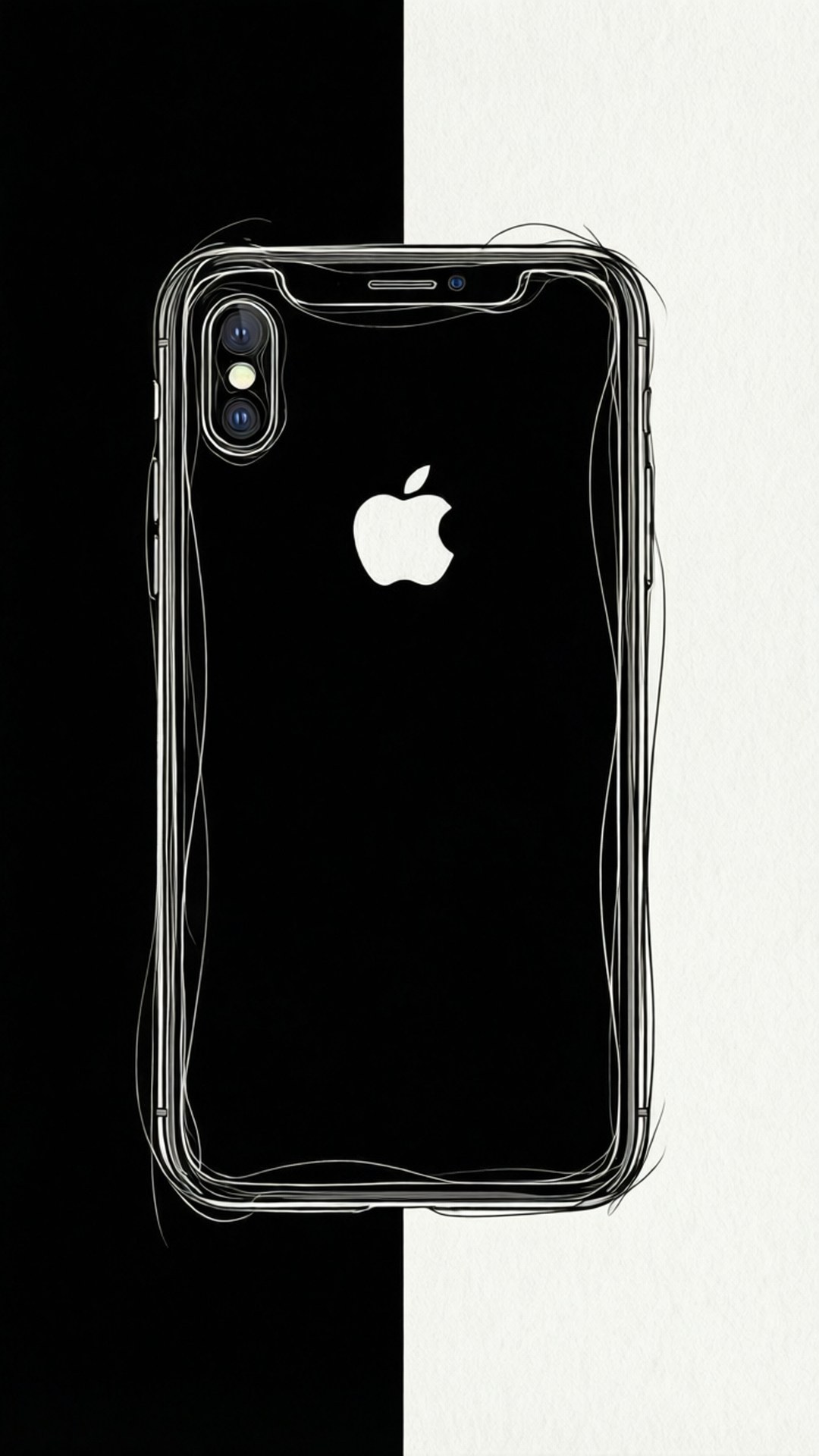 Лайн-арт iPhone XR Шпалери