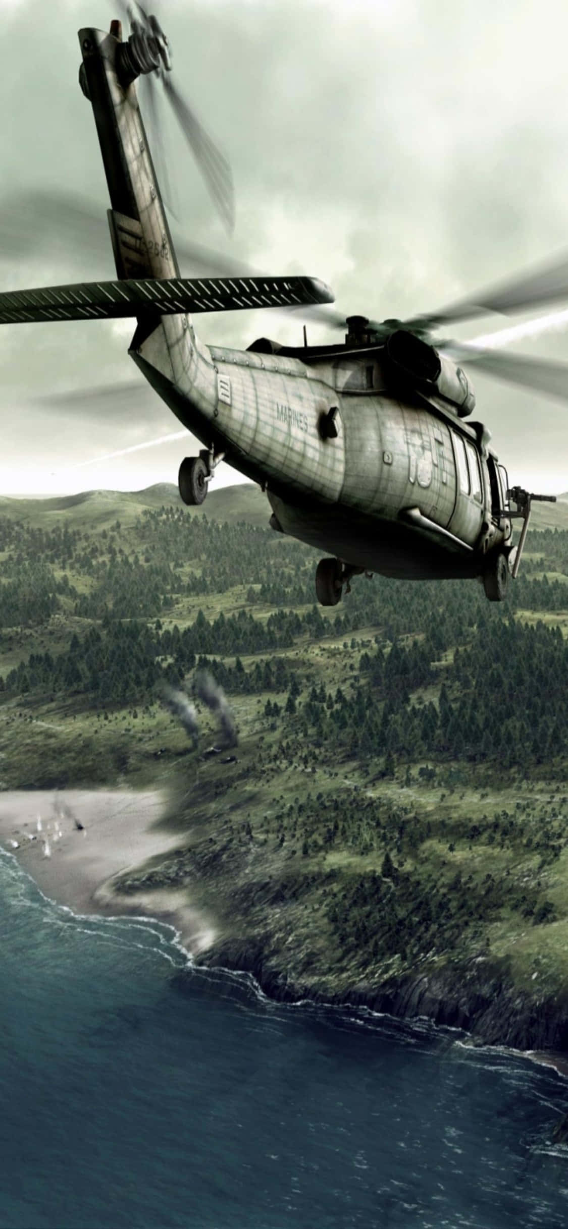 Лети в небо с новым iPhone Xs Helicopter Шпалери