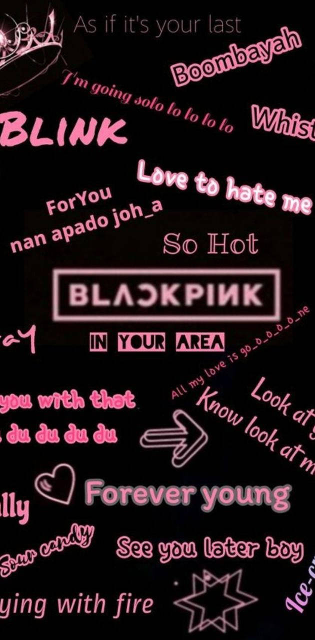 Логотип Blackpink з назвами пісень Шпалери