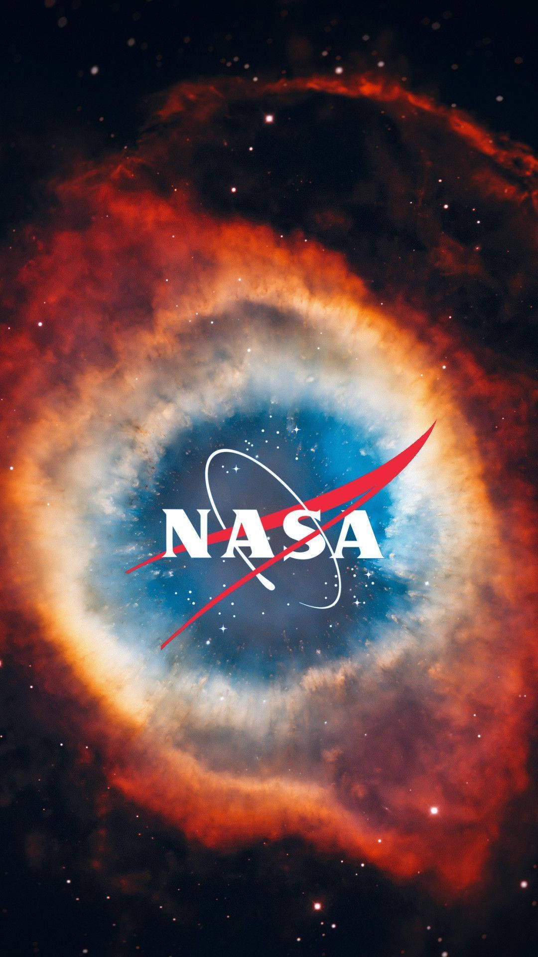 Логотип NASA в стилі туманності для iPhone Шпалери