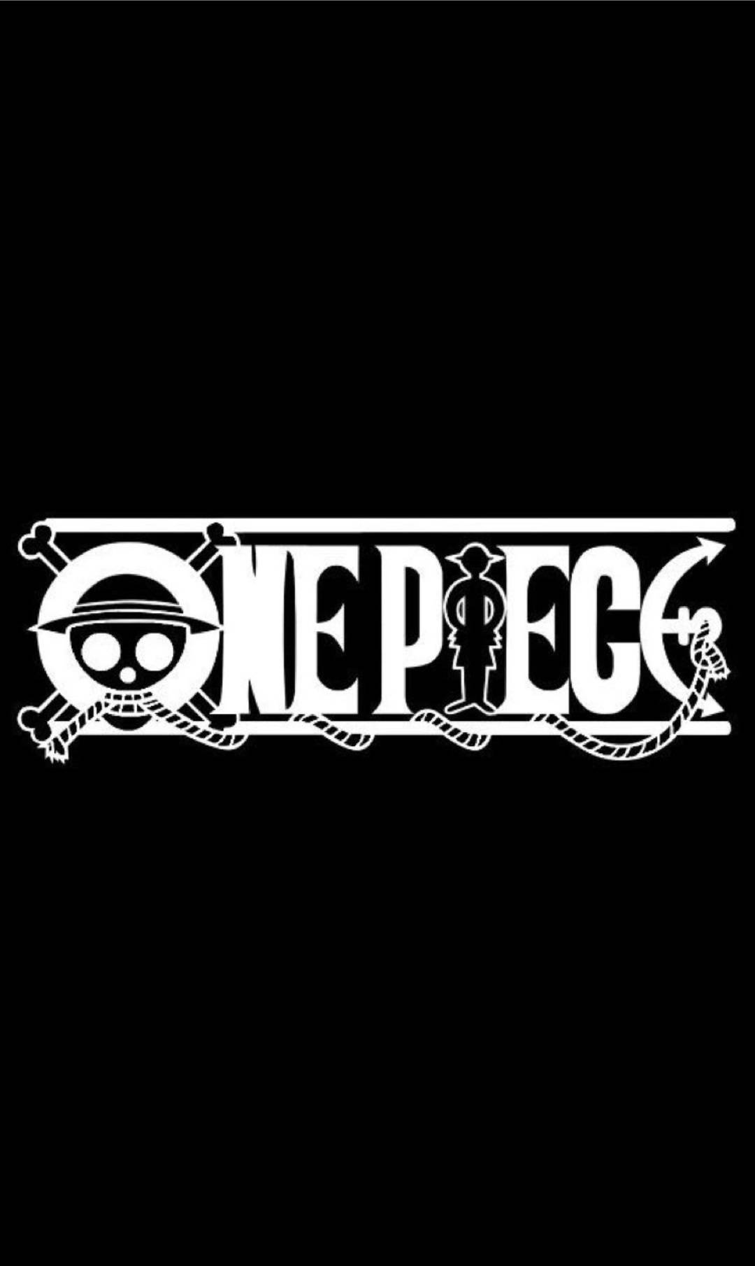 Логотип One Piece на чорному фону для телефона Шпалери