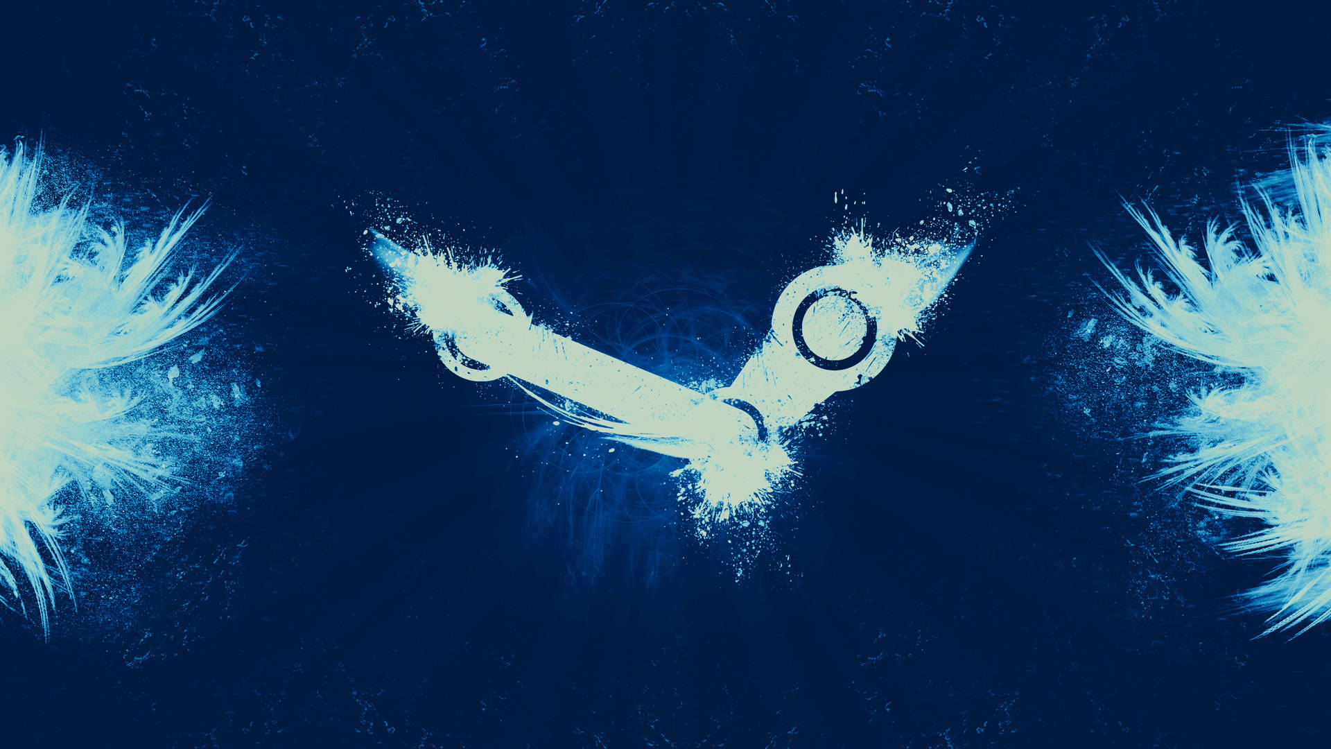 Логотип Steam з білою фарбою 4k шпалери.
