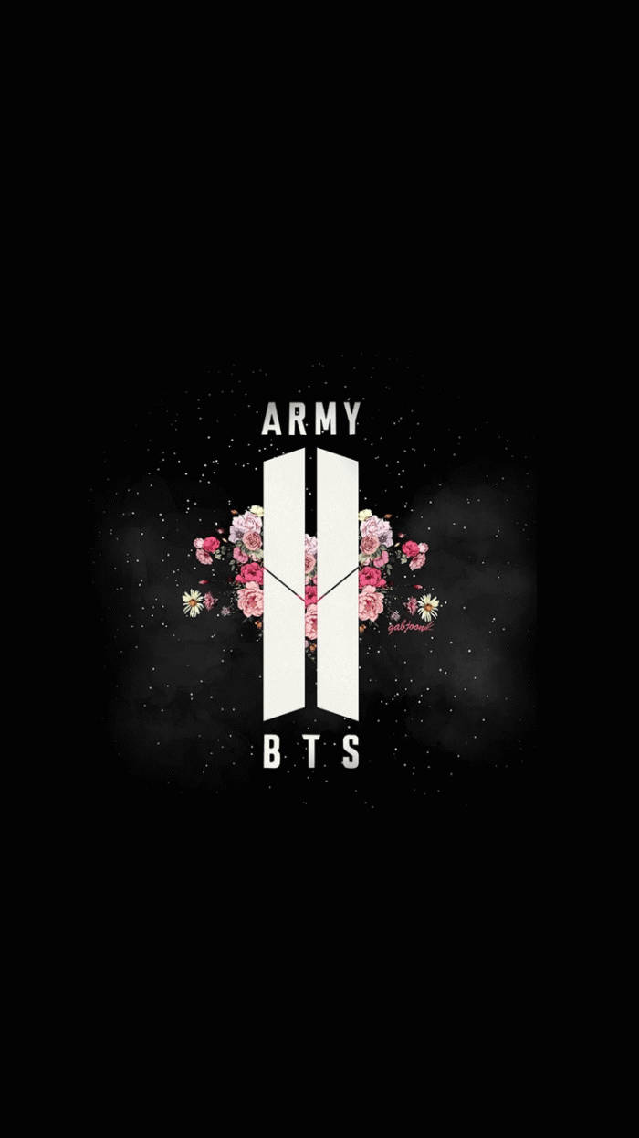 Логотип армії BTS на галактичному тлі з зірками Шпалери