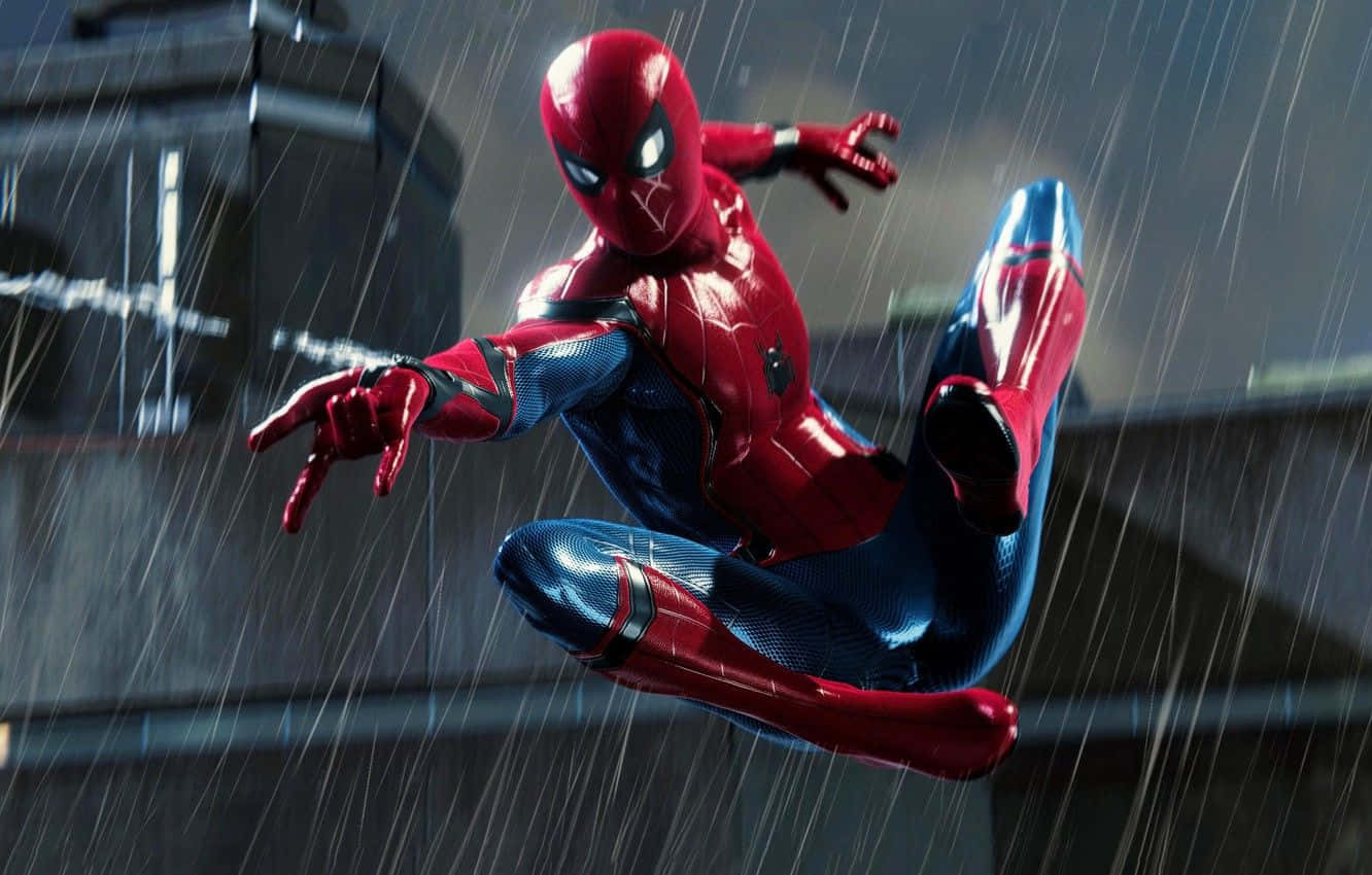 Людина-павук Marvel PS4 під дощем Шпалери