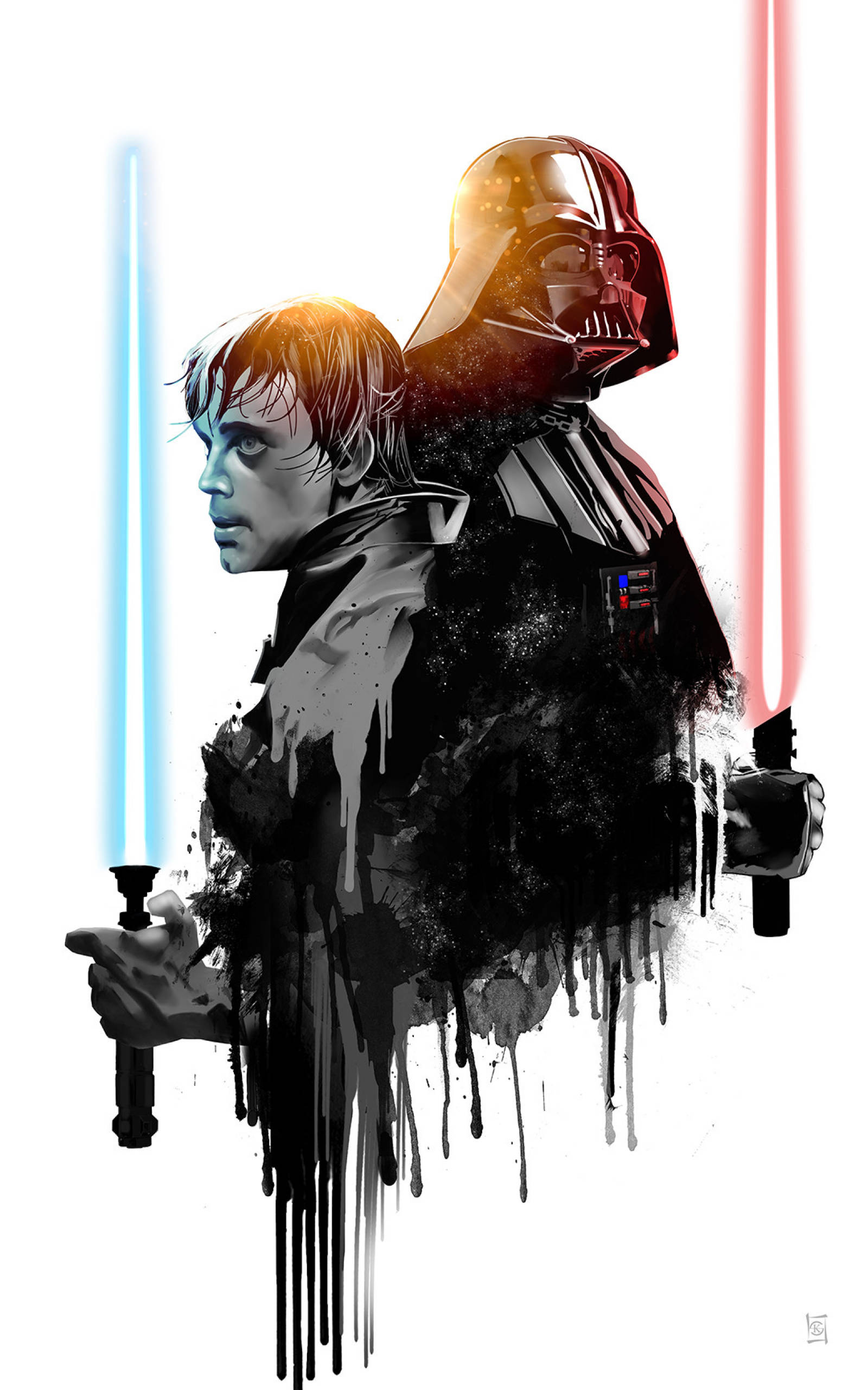 Люк Скайуокер и Дарт Вейдер Star Wars для планшета Шпалери