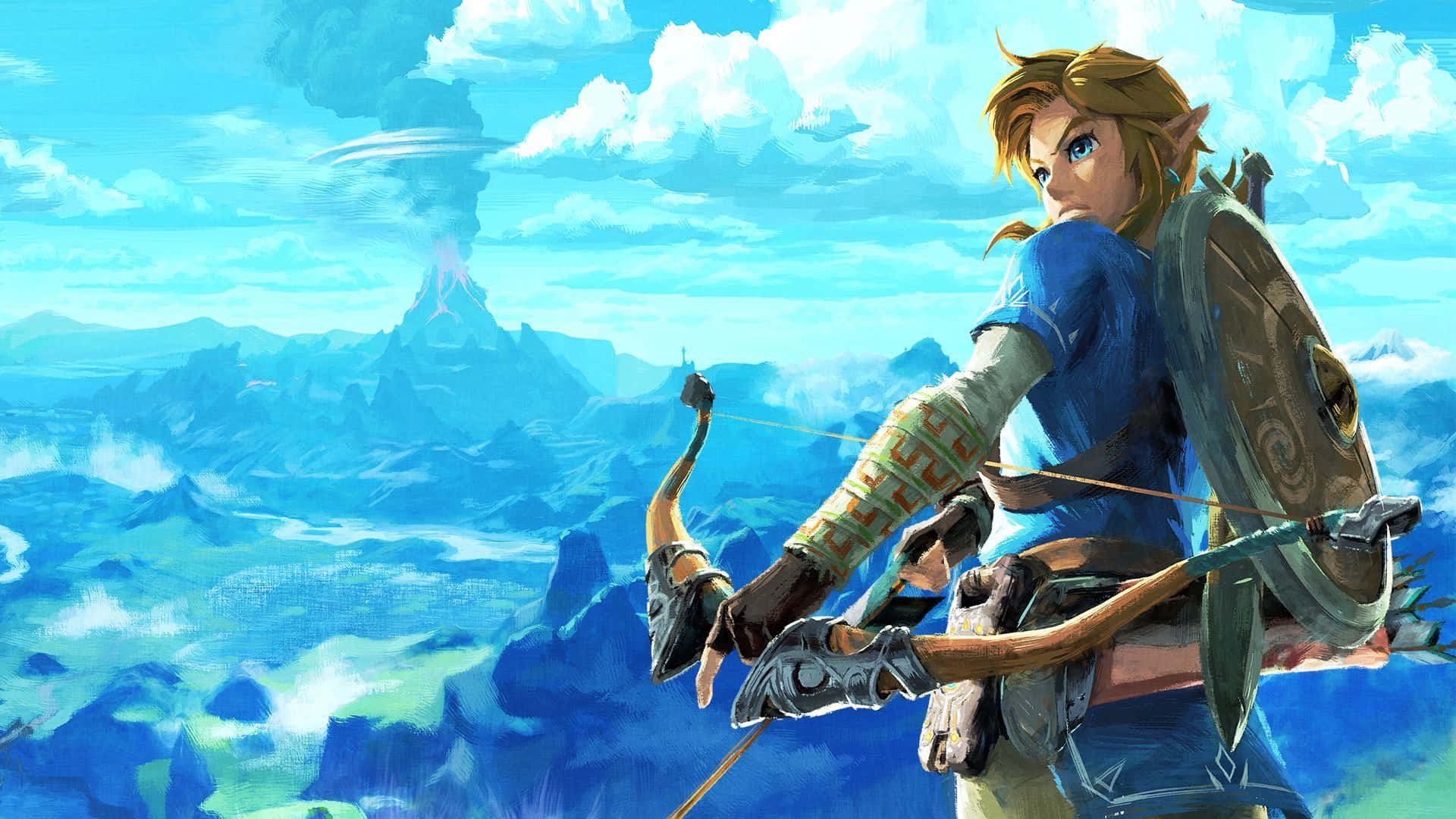 Лінк з луком з Zelda Breath of the Wild Шпалери