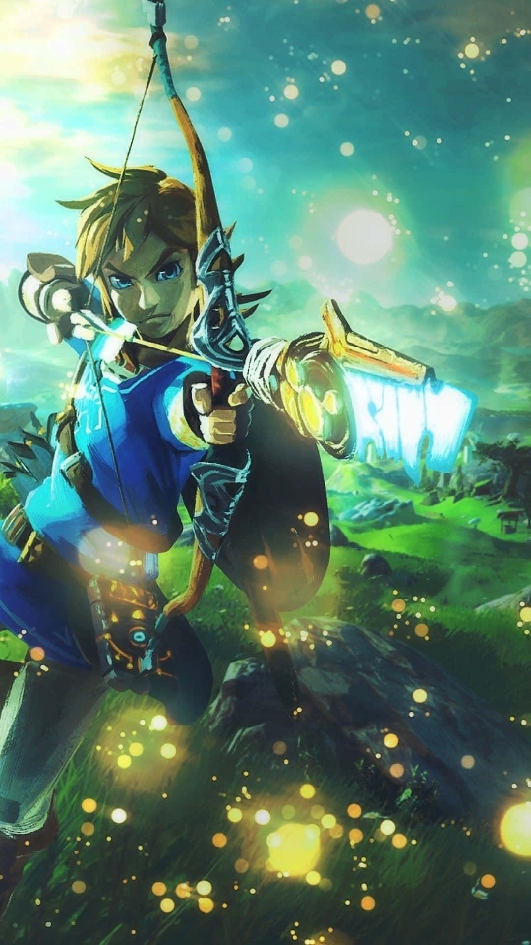 Лінк з луком та стрілами у Zelda Breath of the Wild Шпалери
