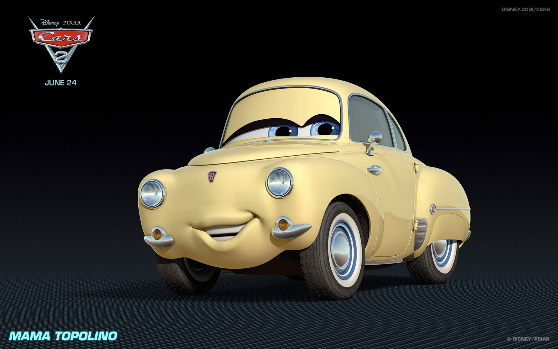 Мама Тополіно з мультфільму «Тачки 2» від Disney Pixar Шпалери