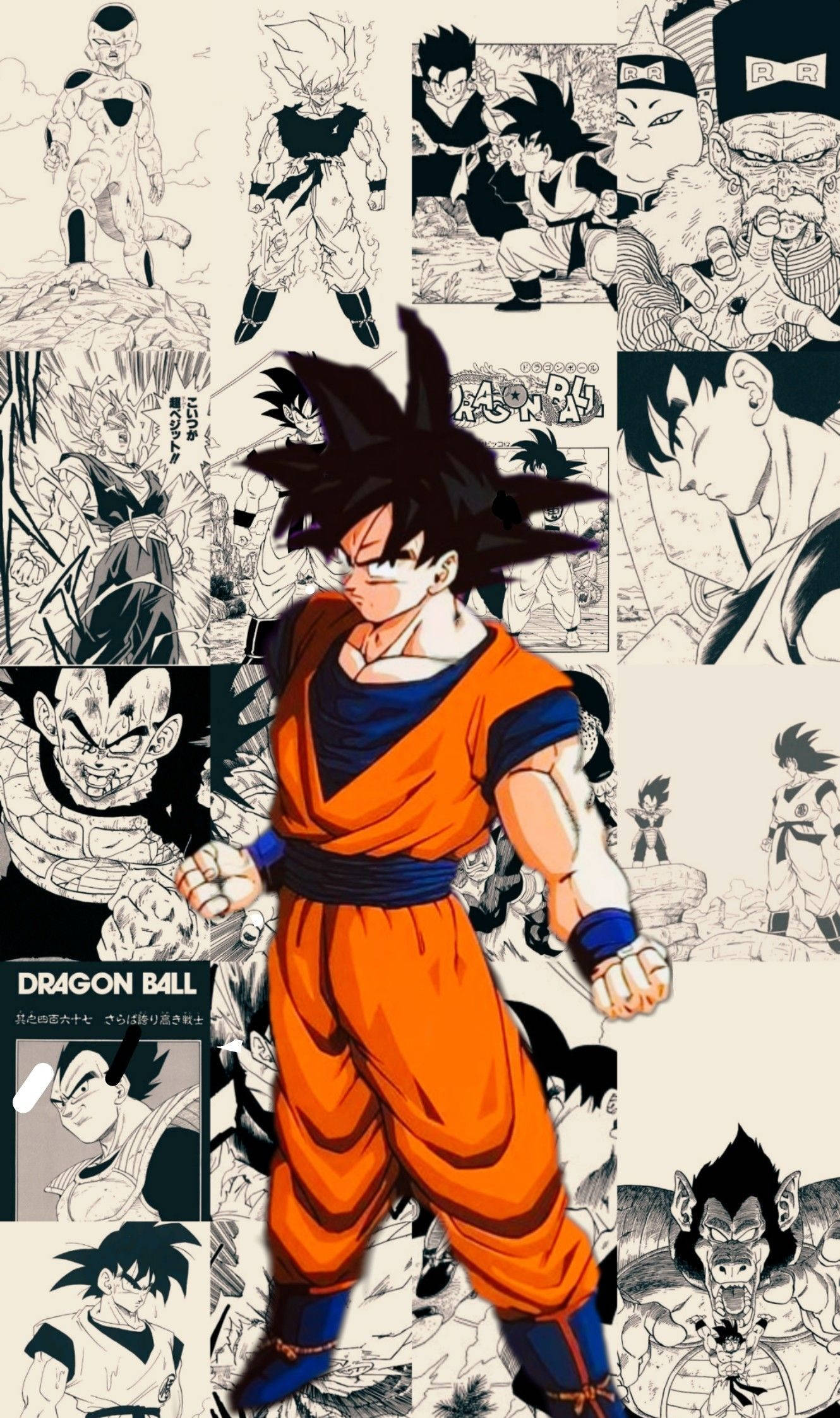 Манга-панель з Гоку з Dragon Ball Шпалери