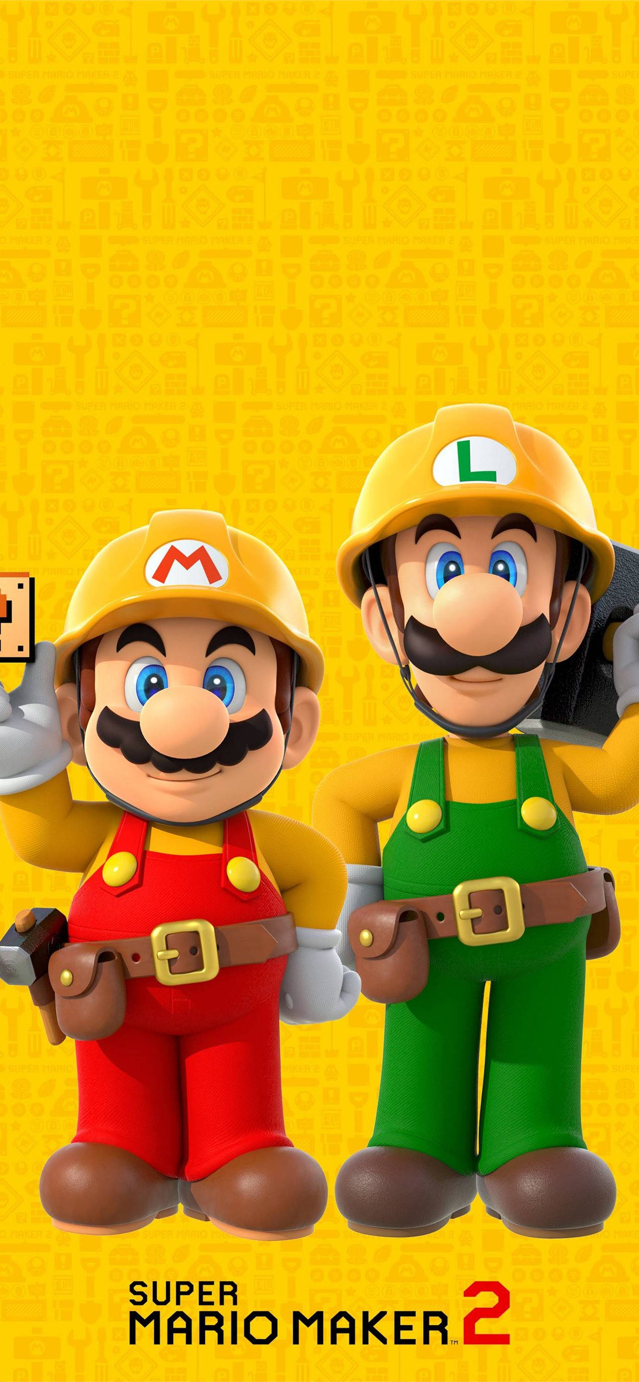 Маріо і Луіджі Super Mario Maker 2 Промо Шпалери