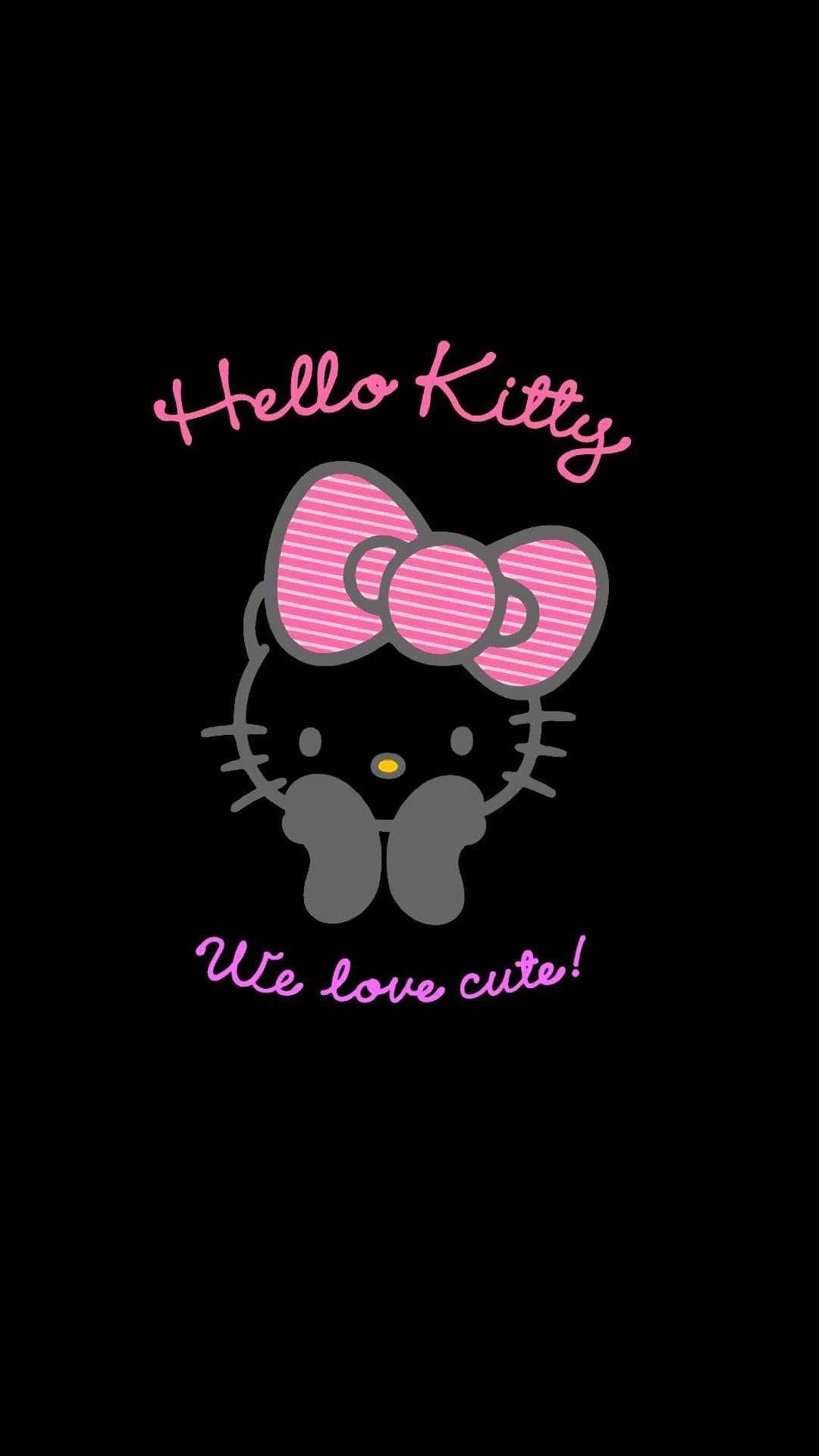 Ми любимо милу чорну Hello Kitty Шпалери