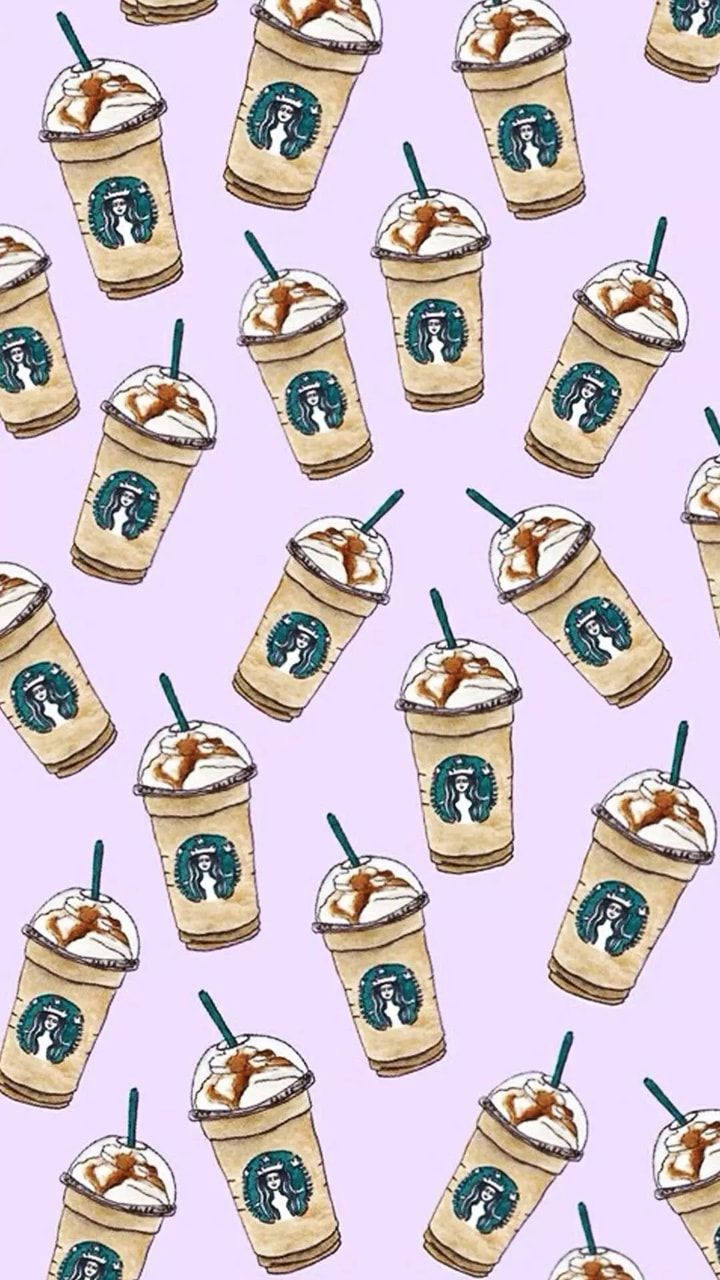 Милий візерунок із напоєм Starbucks Карамель Шпалери