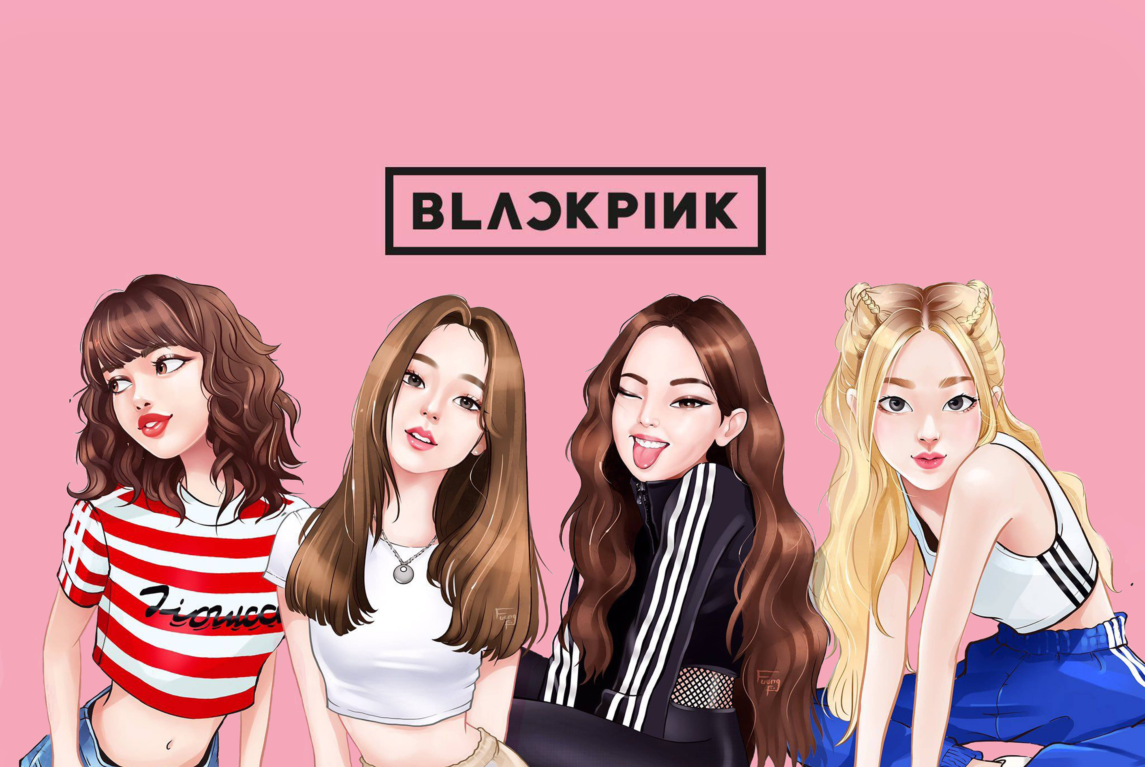 Милий мультяшний арт Blackpink Шпалери