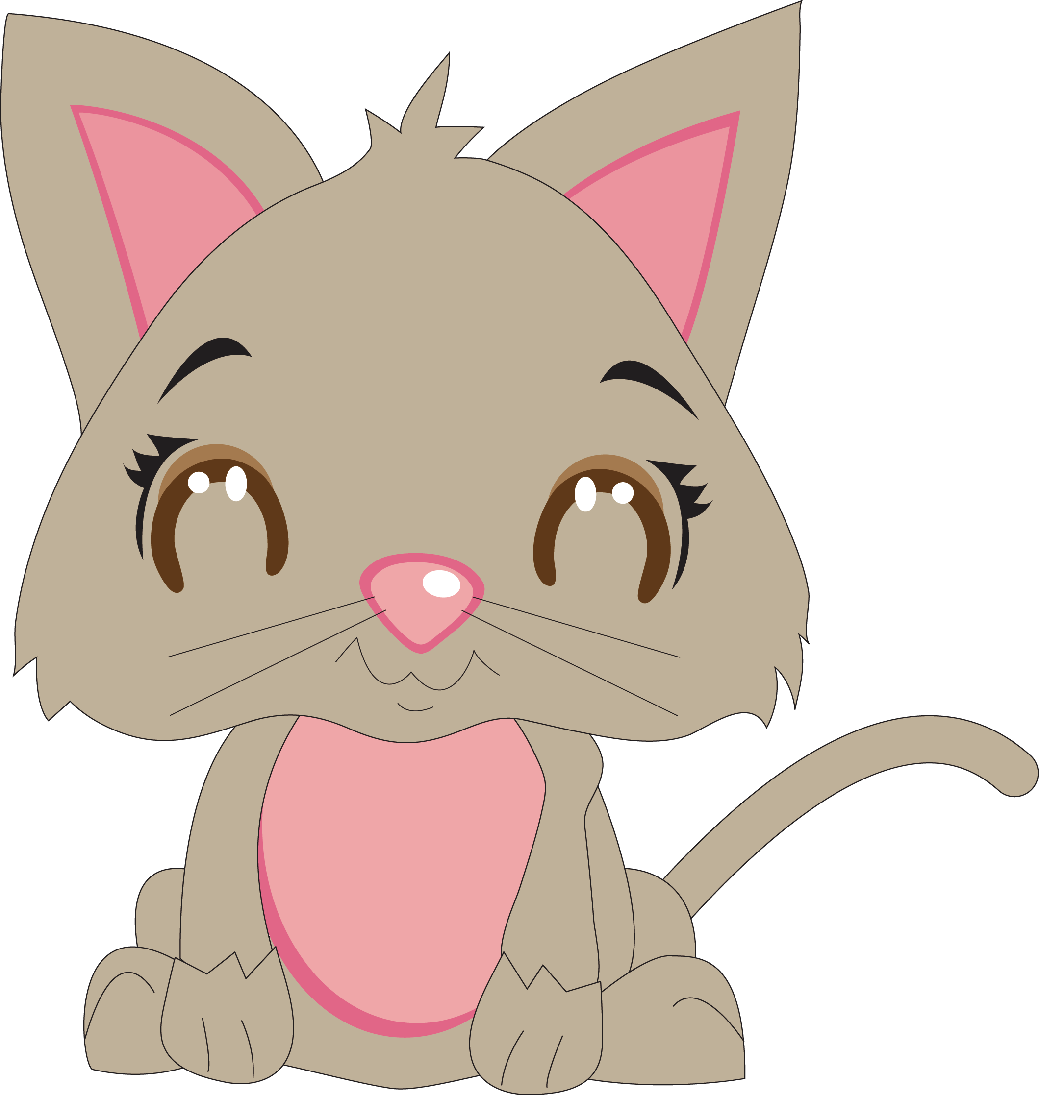 Милий мультяшний кошеня Шпалери