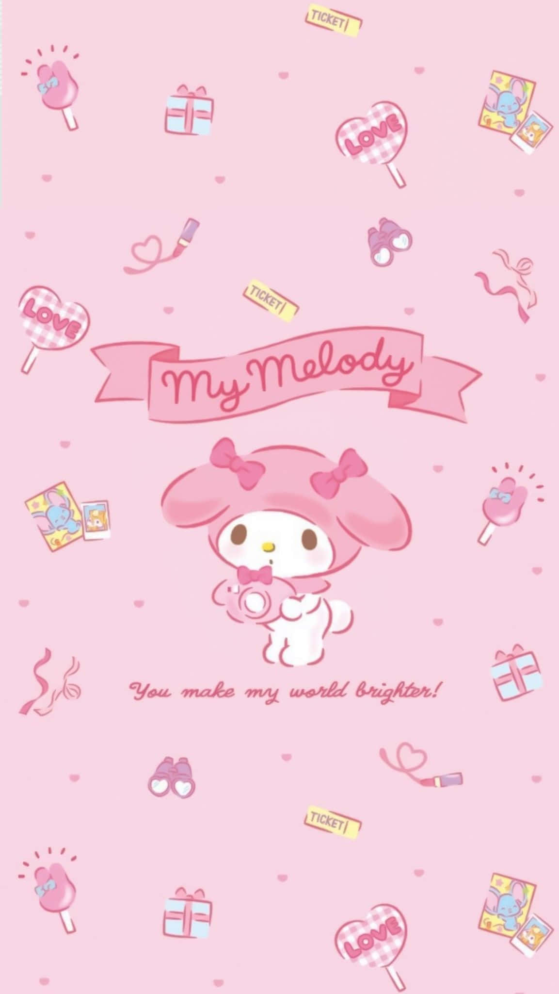 Милий персонаж My Melody Sanrio Шпалери