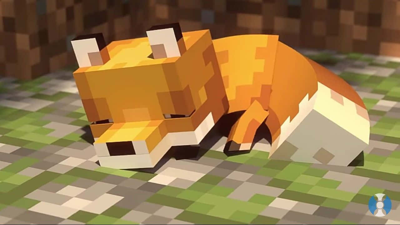 Милий сплячий лис із Minecraft Шпалери