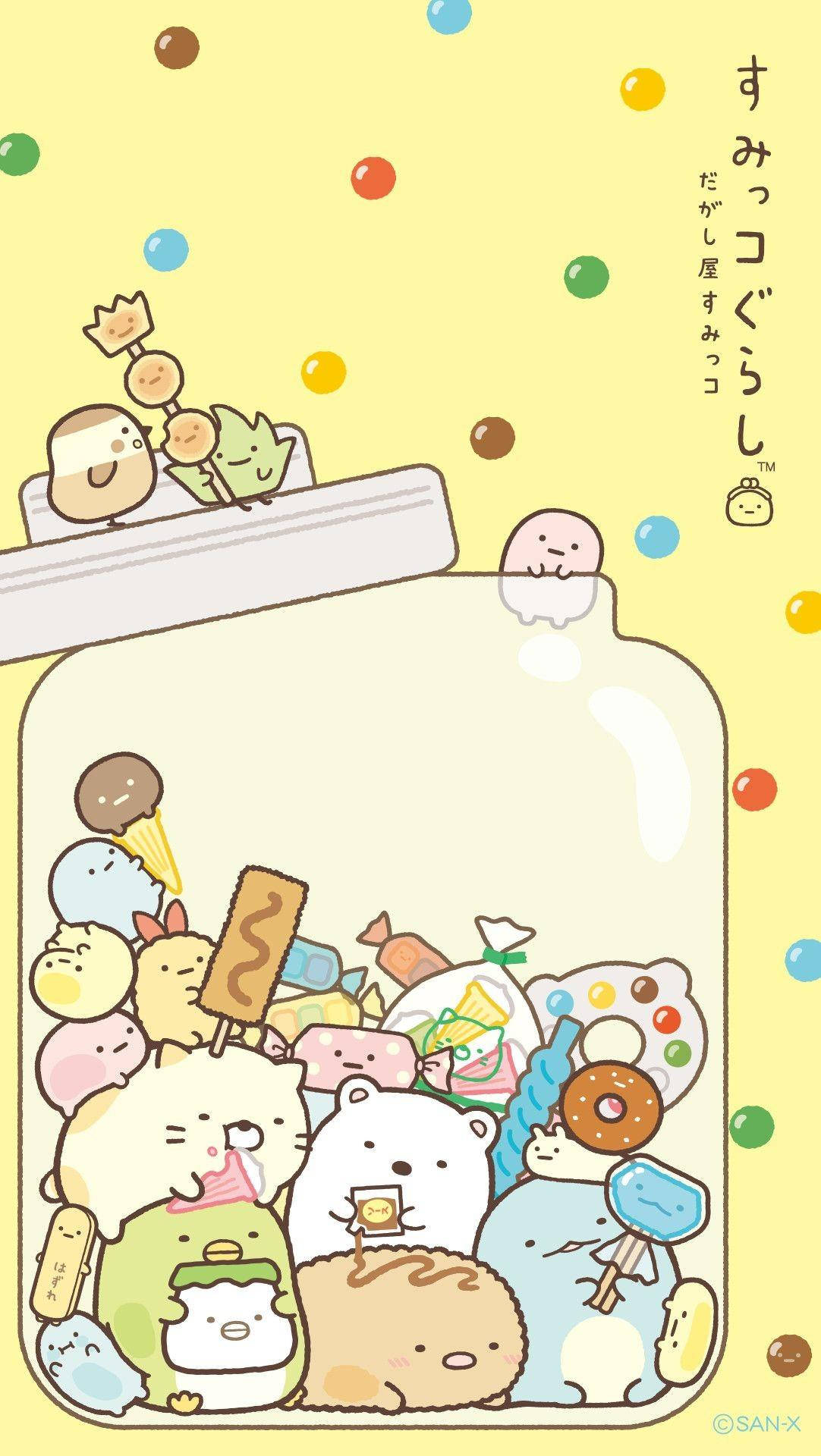 Милий телефон у стилі Sumikko Gurashi Шпалери