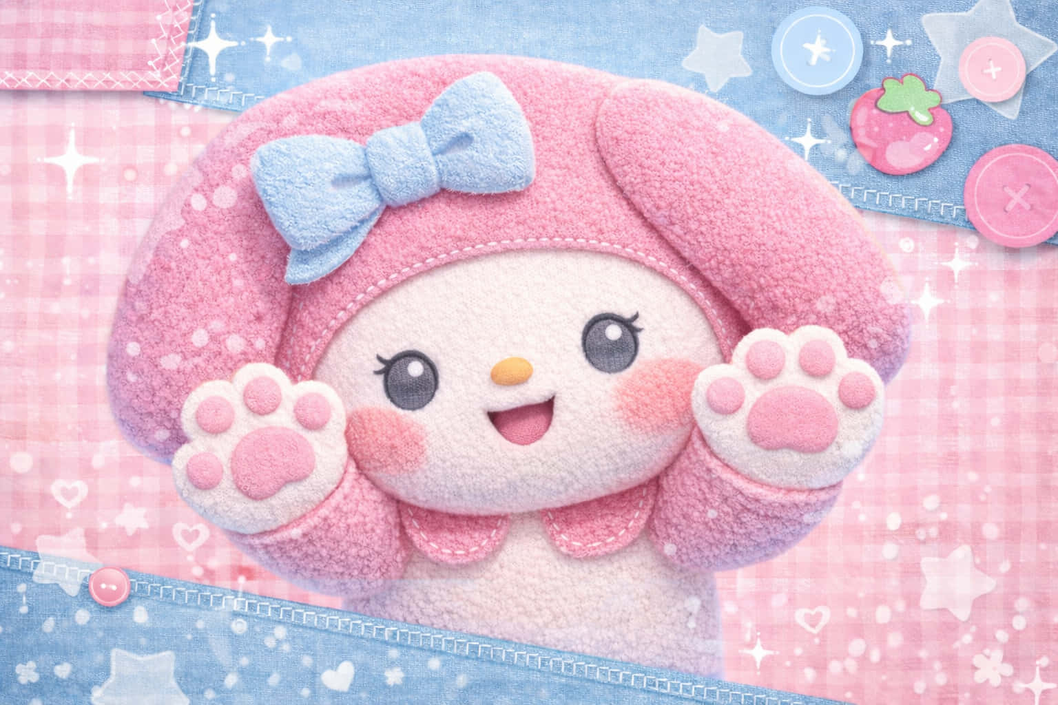 Милий,Естетика Sanrio,Рожевий,Домашній улюбленець — Рожевий Шпалери