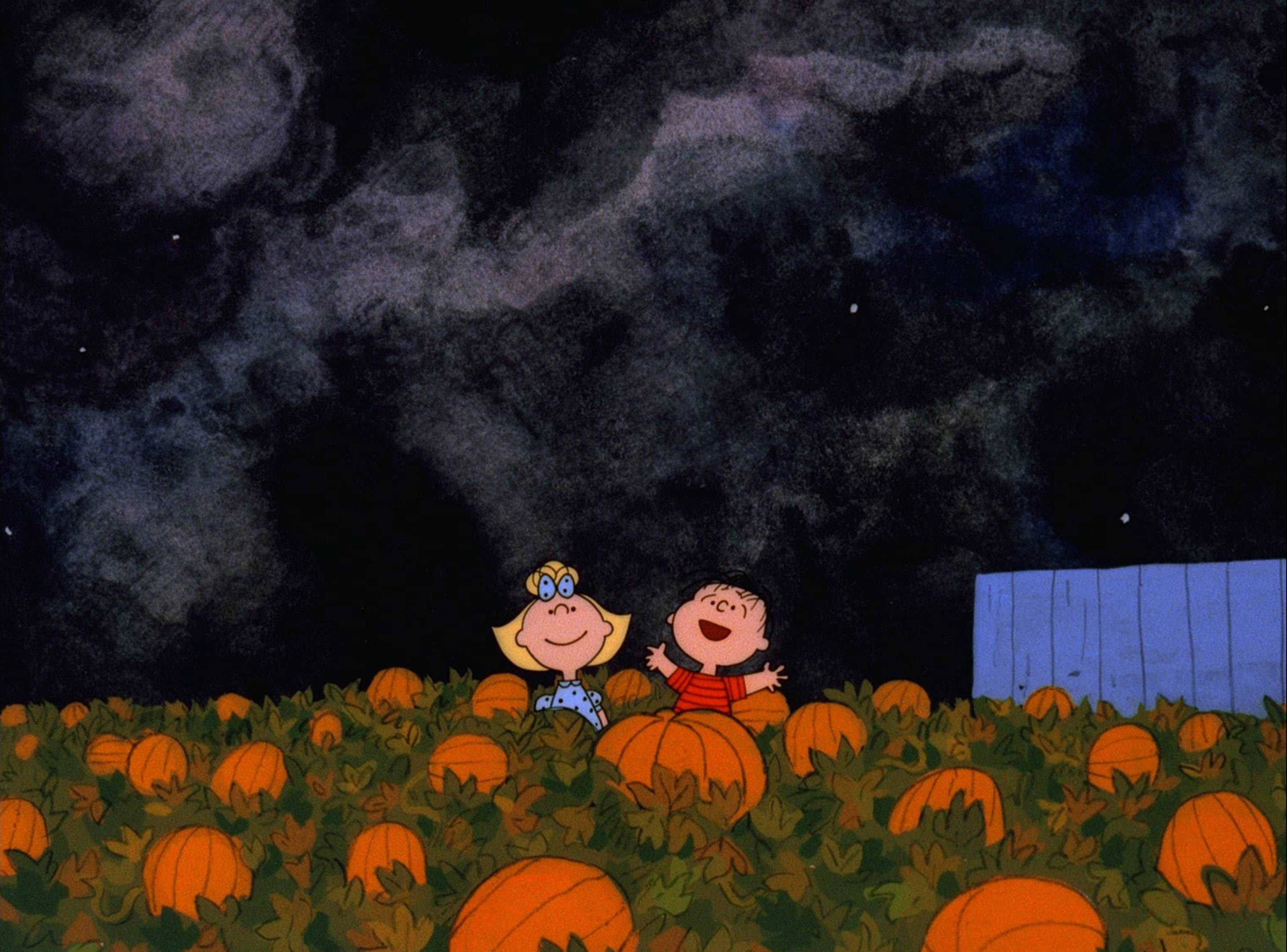 Милые естетические персонажи Peanuts на Хэллоуин Шпалери