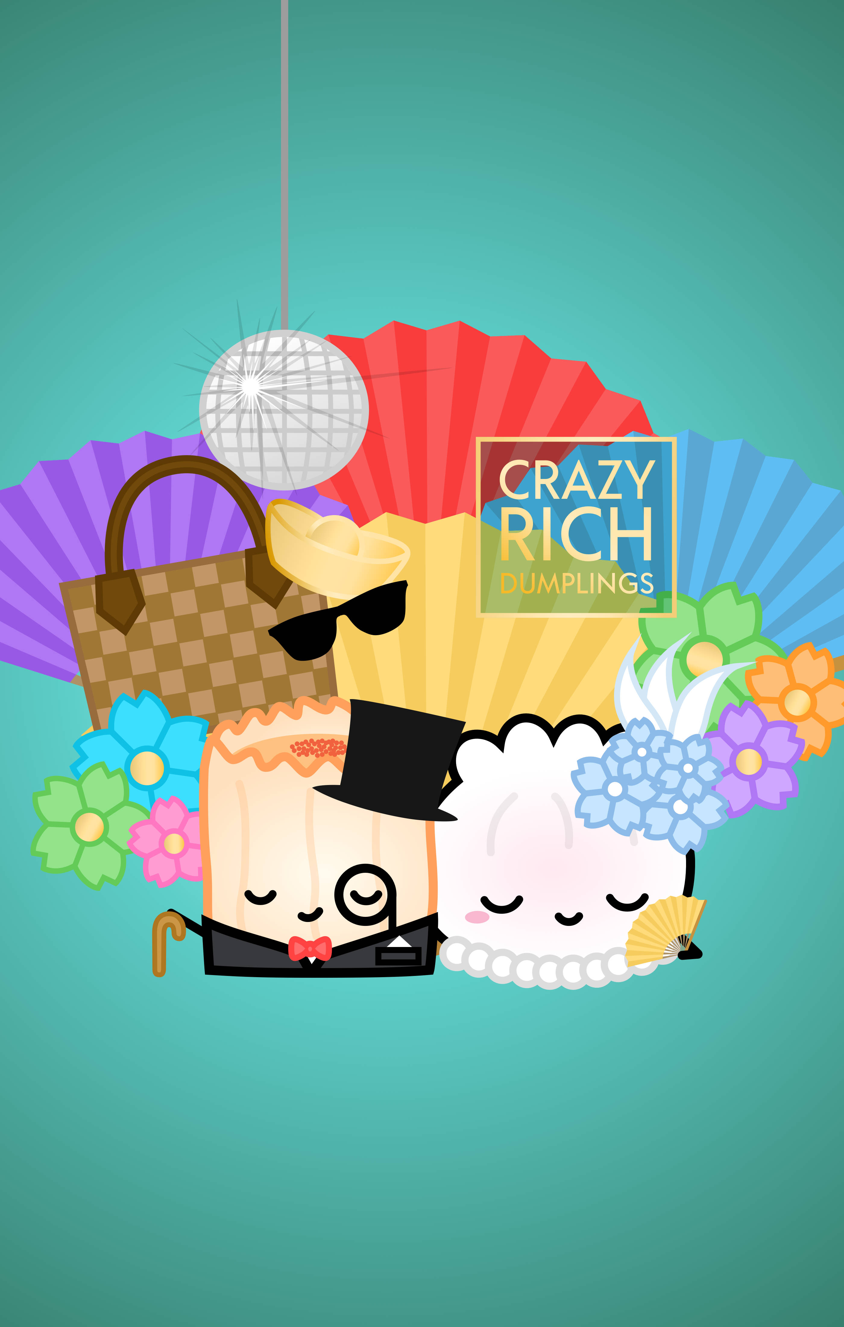 Crazy Rich Asians Cute Vector Art Шпалери