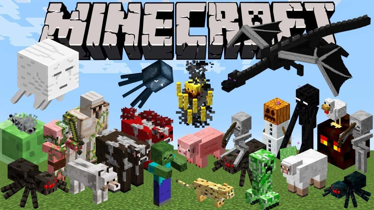 Моби Minecraft на постері Шпалери