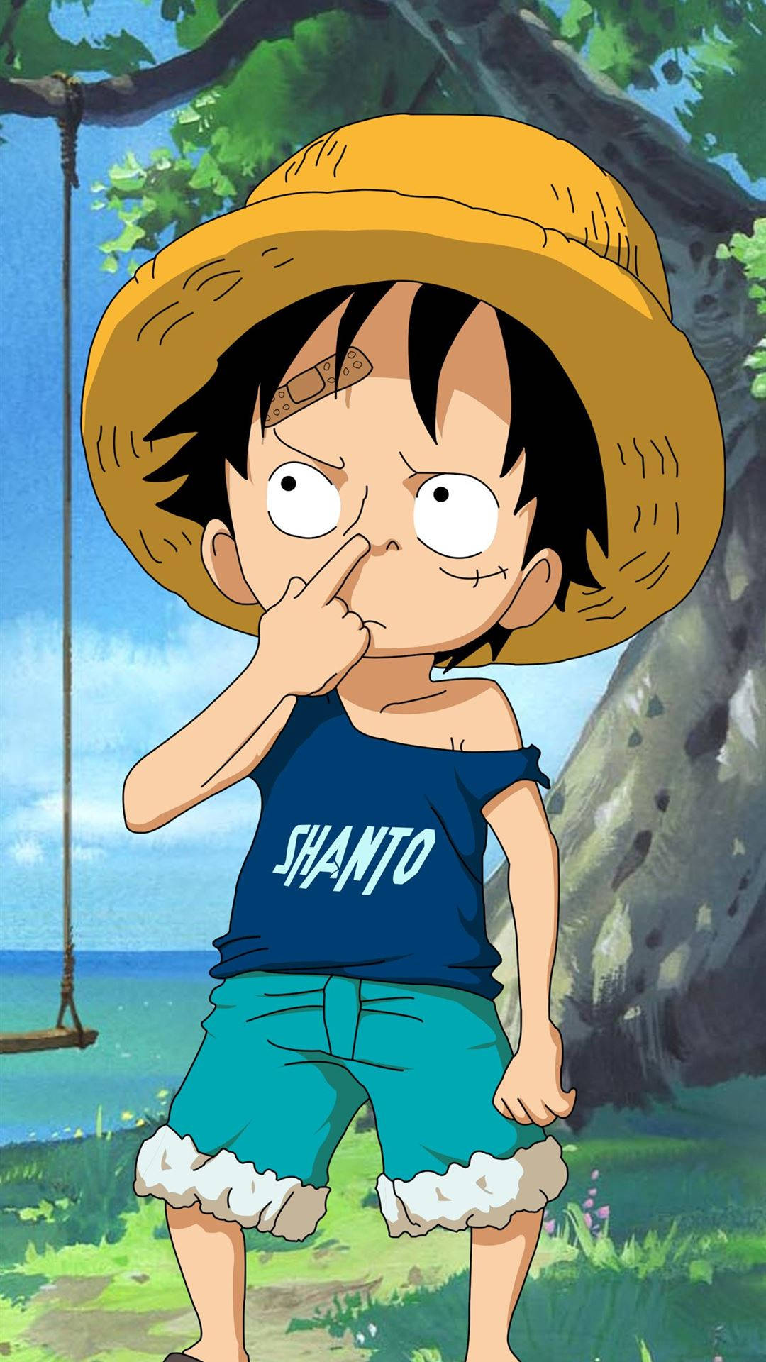 Шпалера для iPhone з молодим Луфі One Piece — One Piece Шпалери