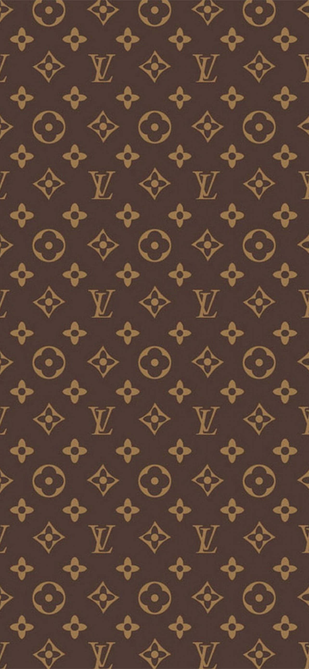 монограмма Louis Vuitton в коричневых и золотых тонах Шпалери