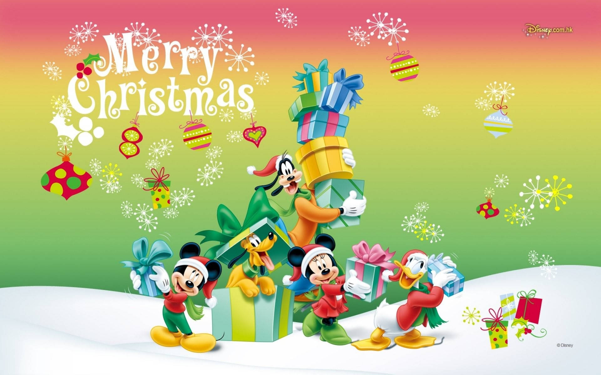 Міккі Маус Disney Різдвяне привітання Шпалери