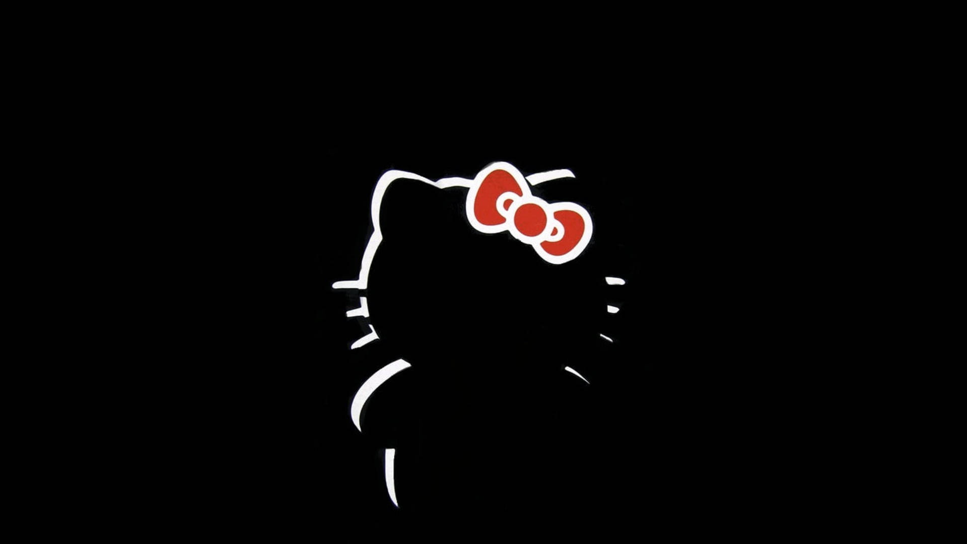 Мінімалістичний чорний силует Hello Kitty Шпалери
