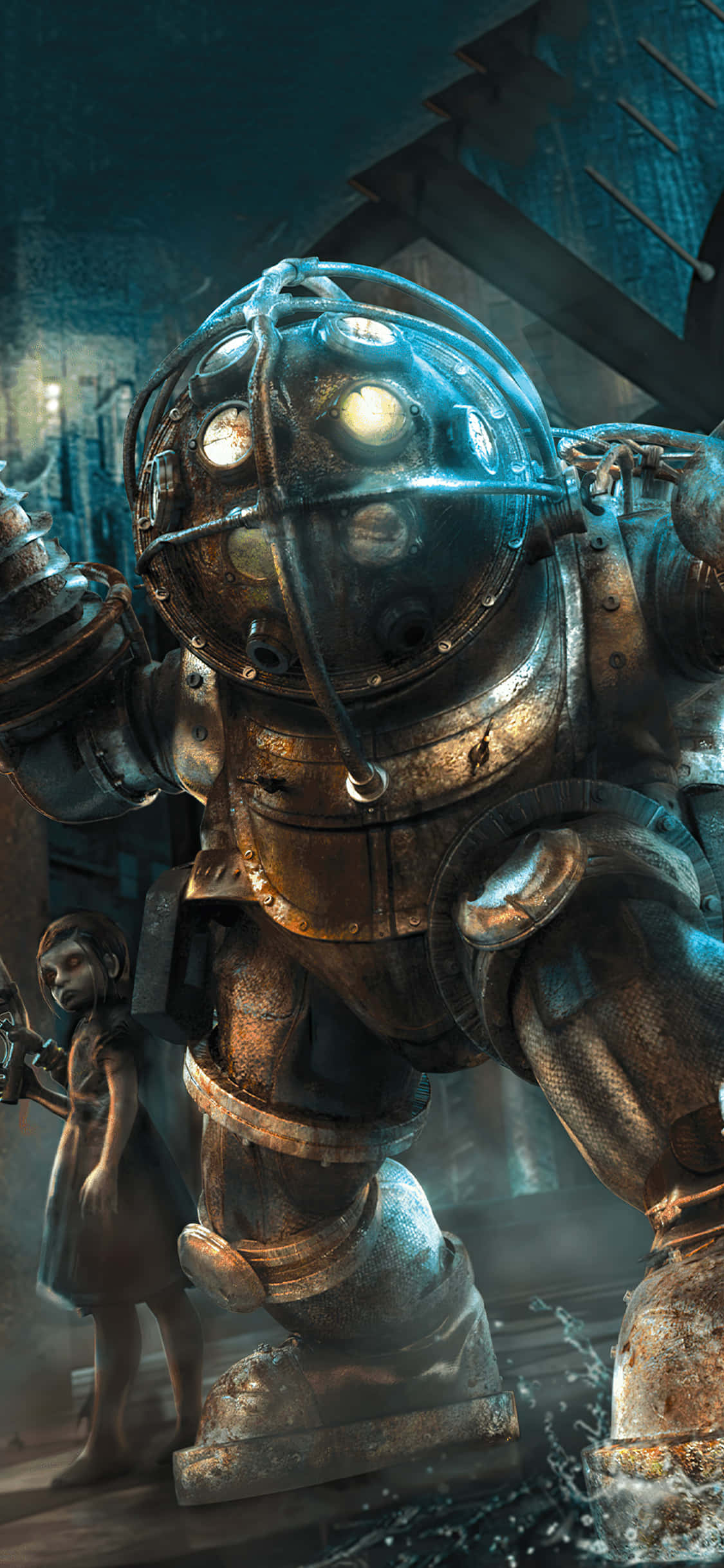 Наслаждайся графическими чудесами с 4K Bioshock на своем iPhone! Шпалери