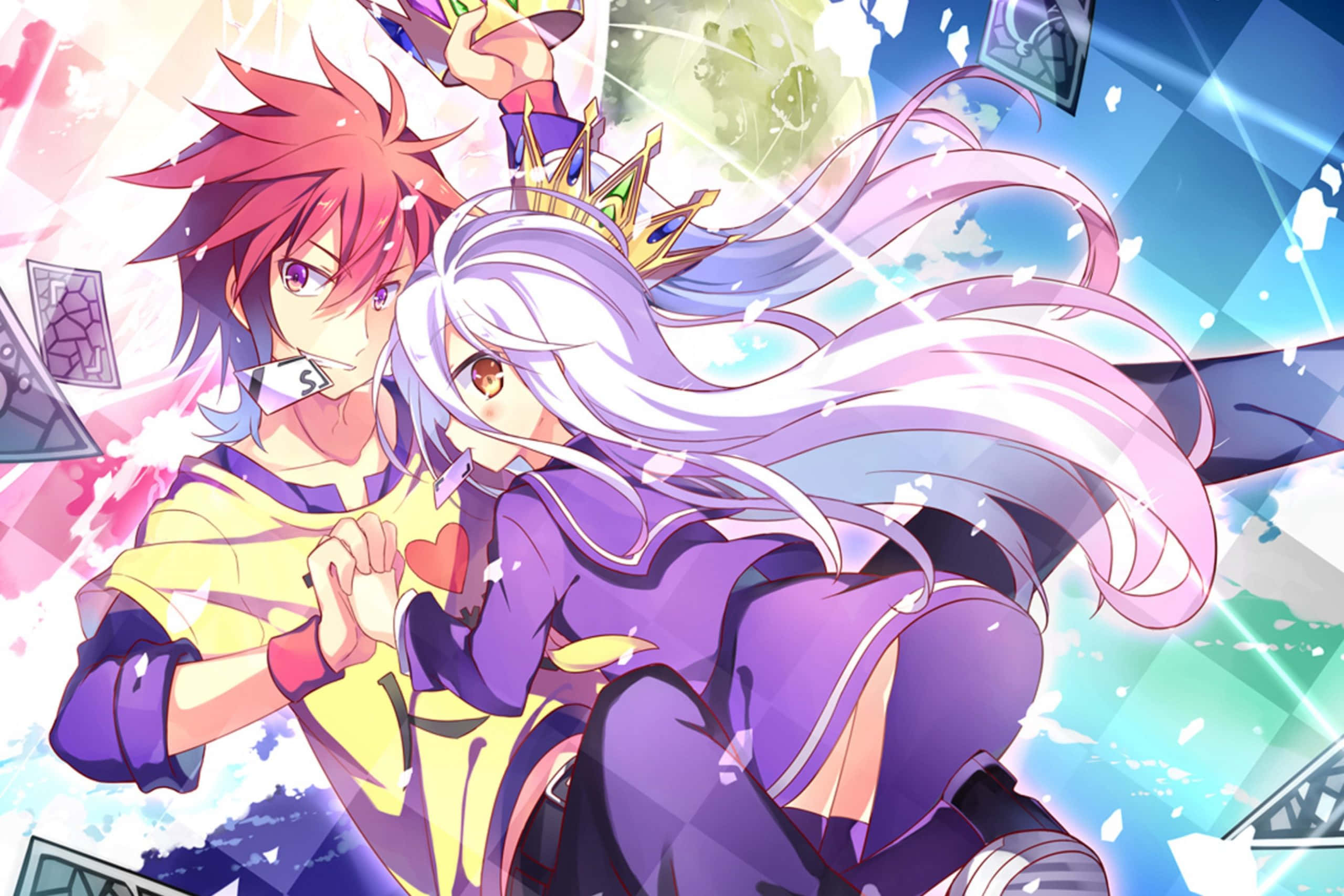 Наслаждайтесь уникальным и захватывающим опытом No Game No Life Шпалери