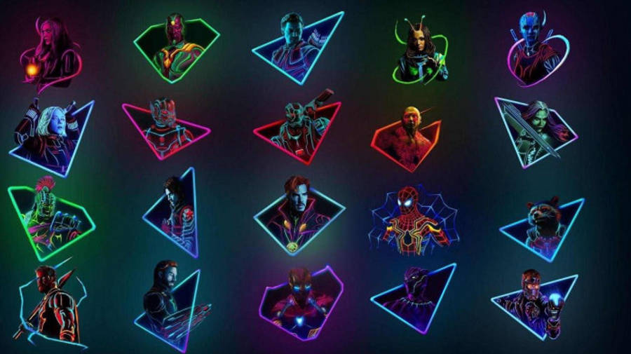Неонова рамка Marvel естетика Шпалери