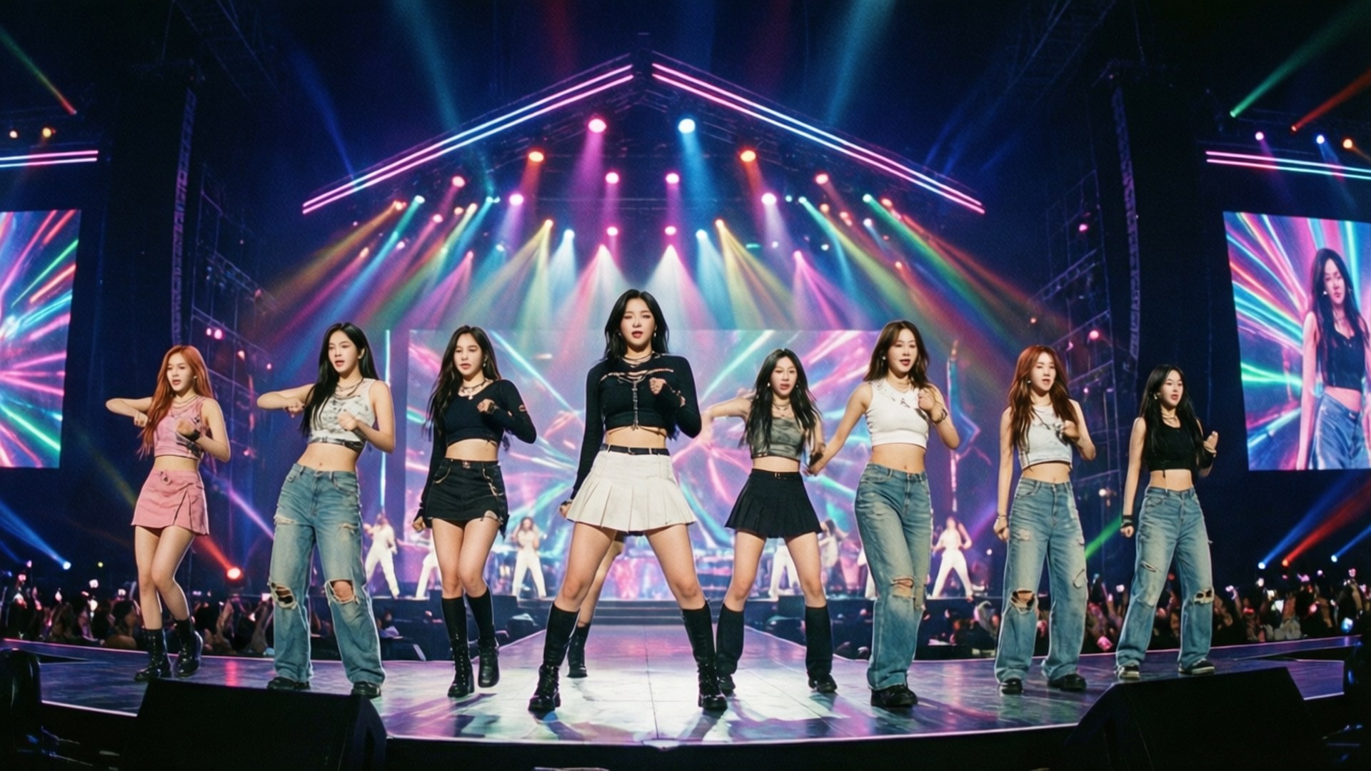 Неонова сцена енергійні TWICE Шпалери