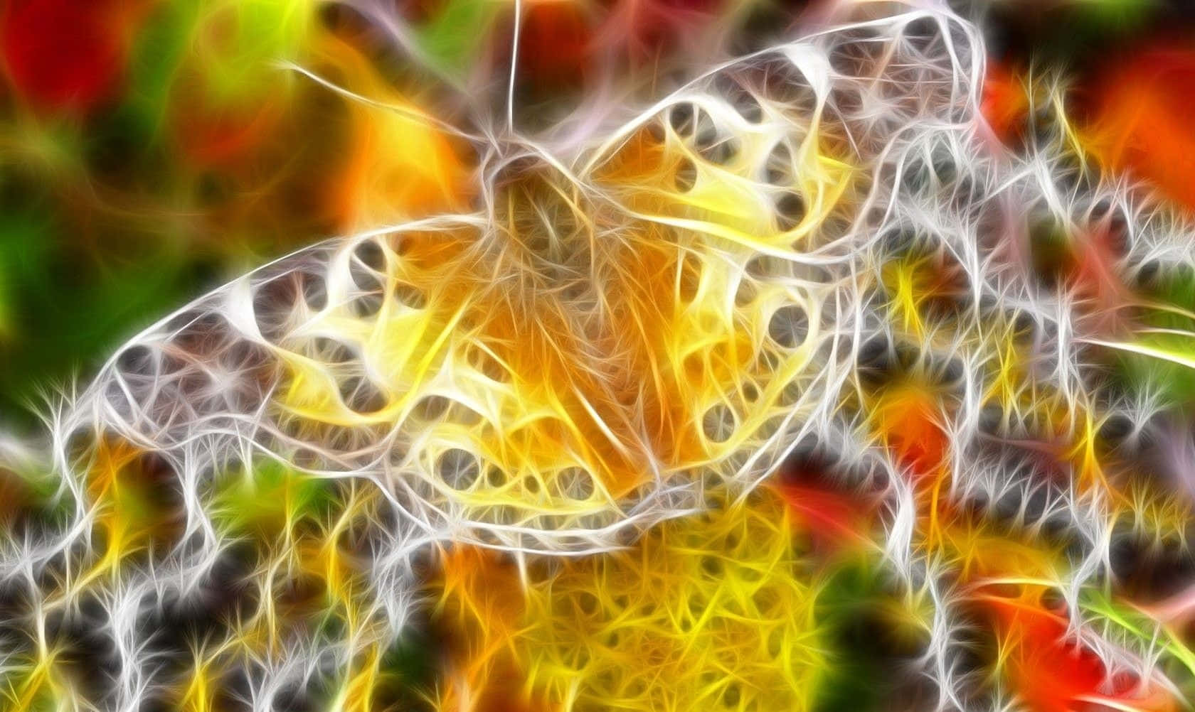 Неонова тварина золотаво-жовтий метелик Шпалери