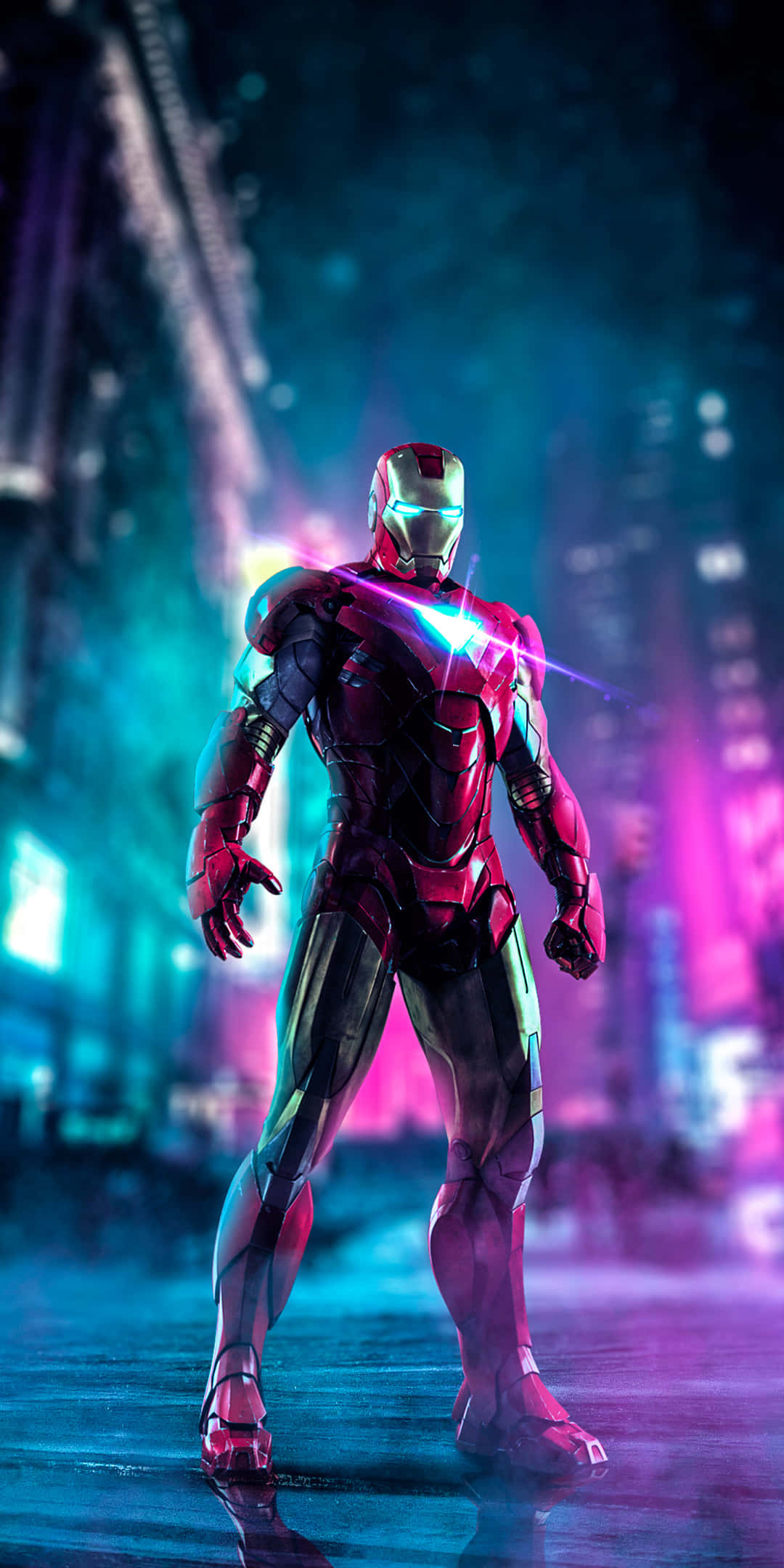 Неоновий фон Iron Man для Pixel 3 Шпалери