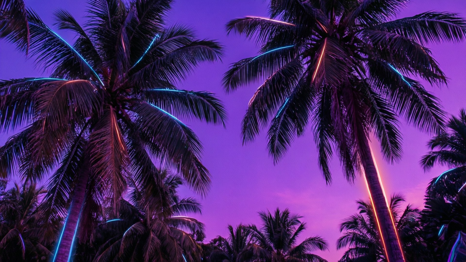 Неонові пальми Шпалери